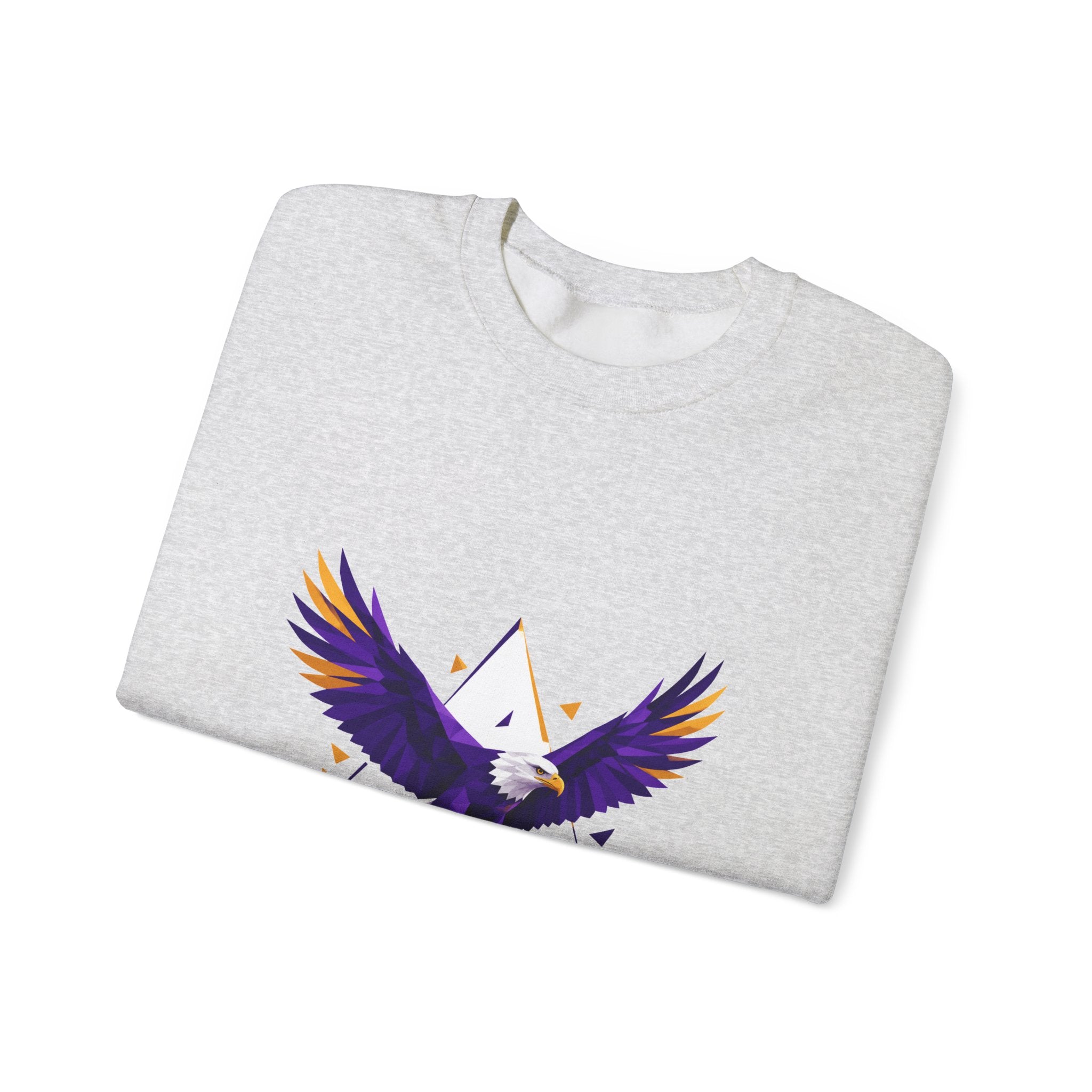 Matching Couple Sweatshirt - Eagle & Whale Matching Couple Premium Fleece Sweatshirt Geometric Art His Hers Love Gift - Design A