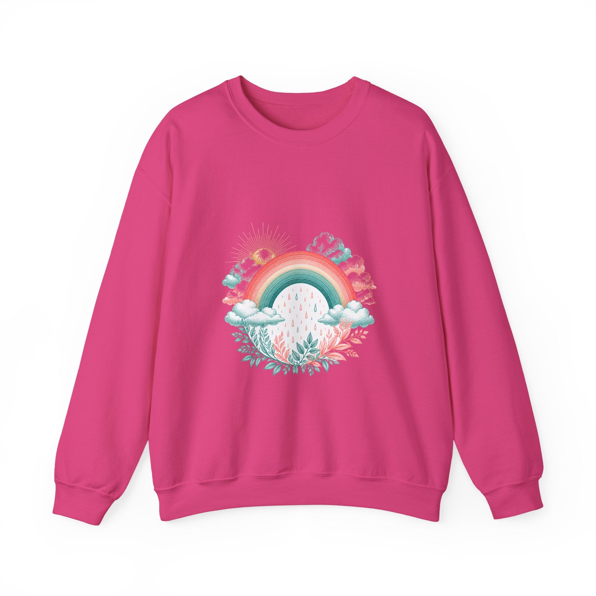 Matching Couple Sweatshirt - Storm & Rainbow Matching Couple Comfort Colors Crew Vintage Art His Hers Honeymoon Gift - Design B