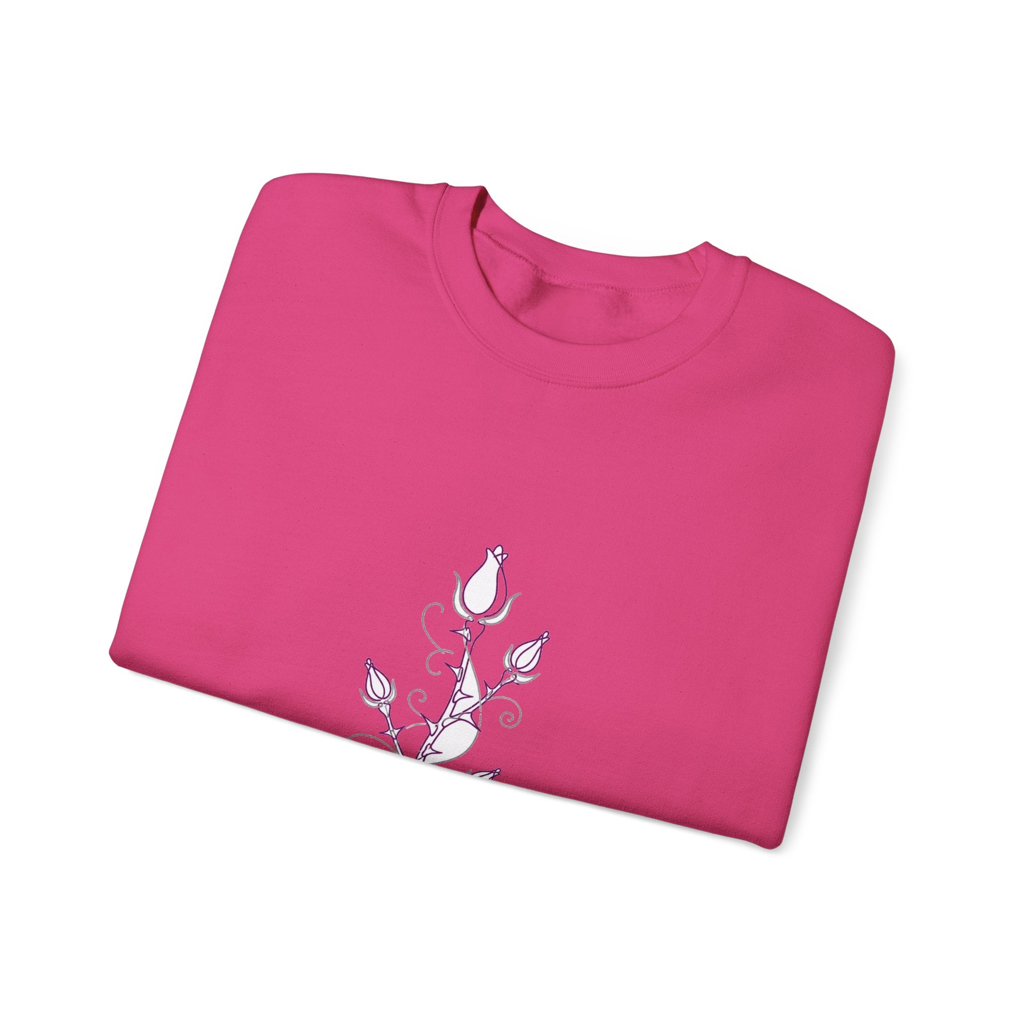 Matching Couple Sweatshirt - Rose & Thorn Matching Couple Crewneck Sweatshirt Minimalist Art His Hers Valentine Gift - Design B