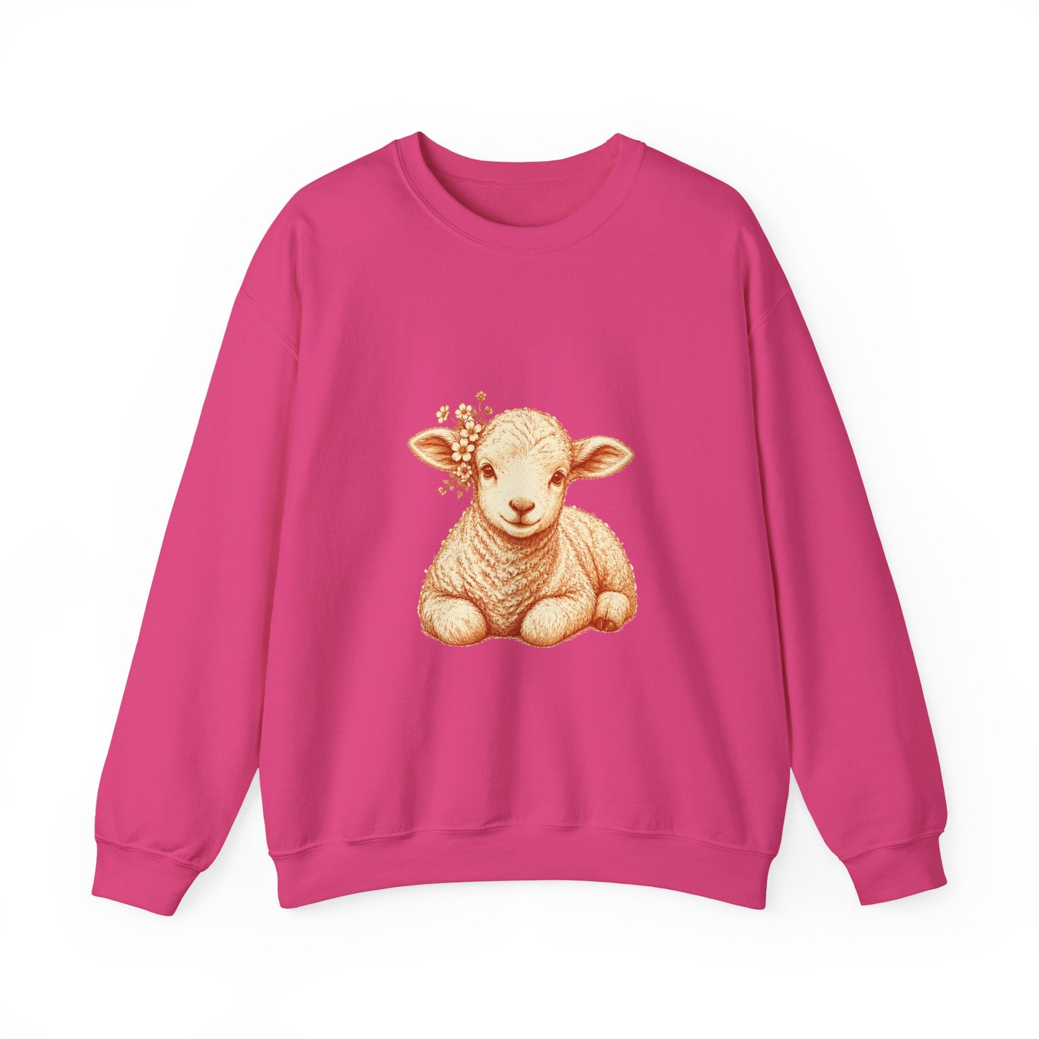 Matching Couple Sweatshirt - Lion & Lamb Matching Couple Comfort Colors Crew Hand-Drawn Art His Hers Anniversary Gift - Design B