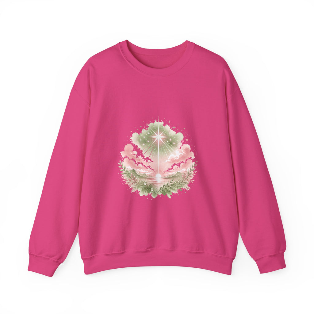 Matching Couple Sweatshirt - Evening & Morning Star Matching Couple Comfort Colors Crew Watercolor Art His Hers Birthday Gift - Design B