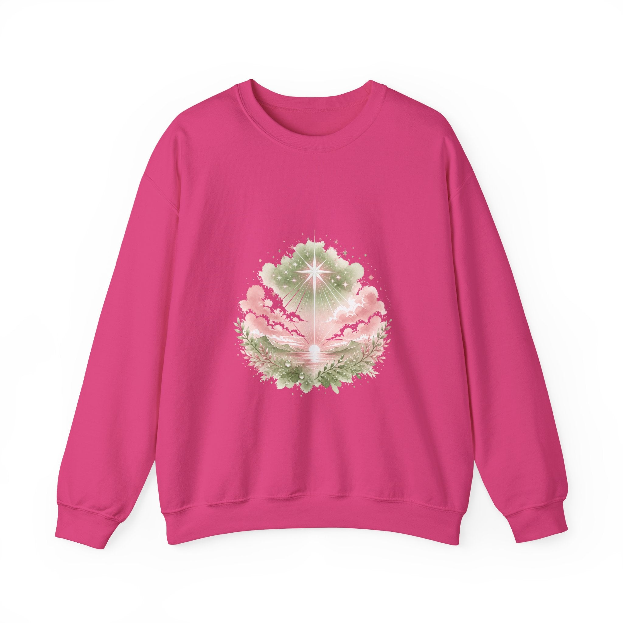 Matching Couple Sweatshirt - Evening & Morning Star Matching Couple Comfort Colors Crew Watercolor Art His Hers Birthday Gift - Design B