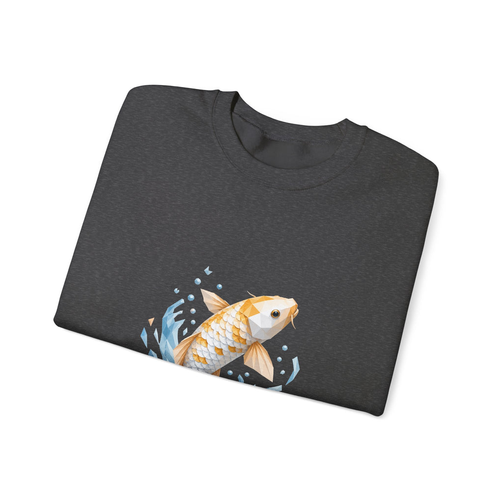 Matching Couple Sweatshirt - Koi Fish Yin Yang Matching Couple Premium Fleece Sweatshirt Geometric Art His Hers Love Gift - Design A