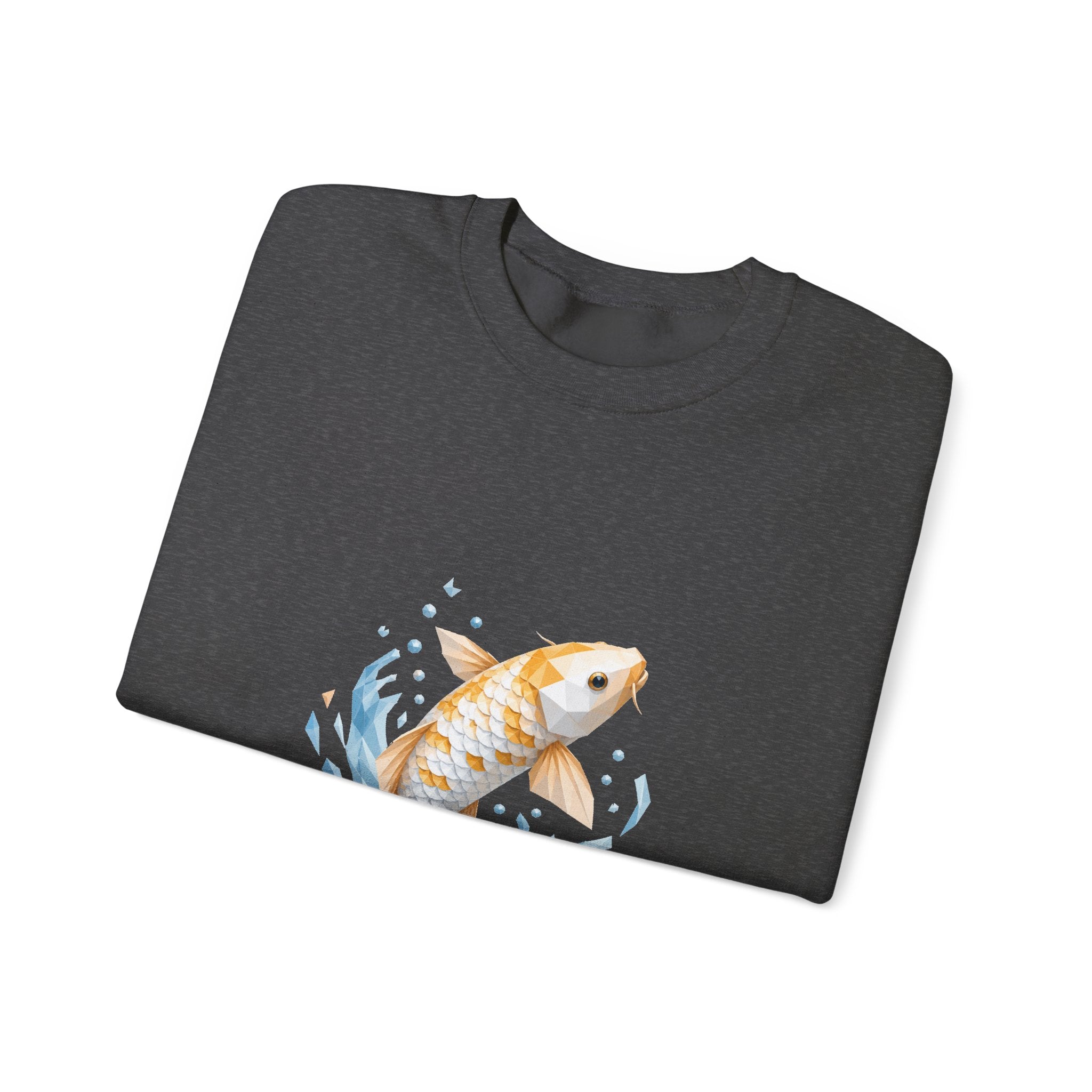 Matching Couple Sweatshirt - Koi Fish Yin Yang Matching Couple Premium Fleece Sweatshirt Geometric Art His Hers Love Gift - Design A