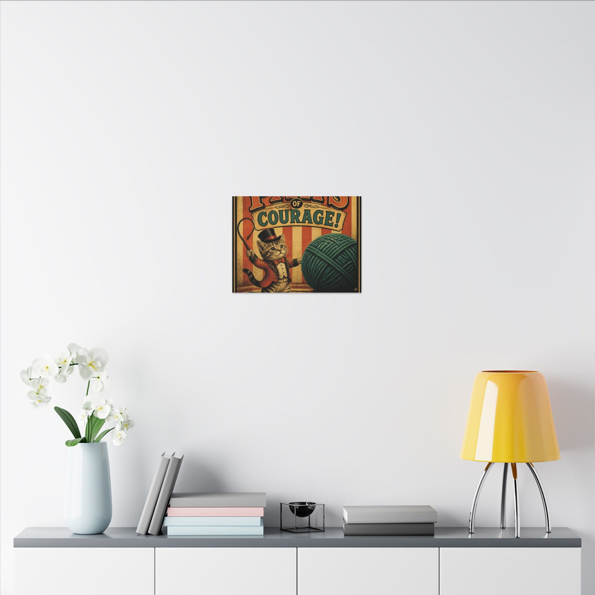 Cat Lion Tamer Wall Art Canvas 16×20 Vintage Circus Kitchen Decor Maximalist Print
