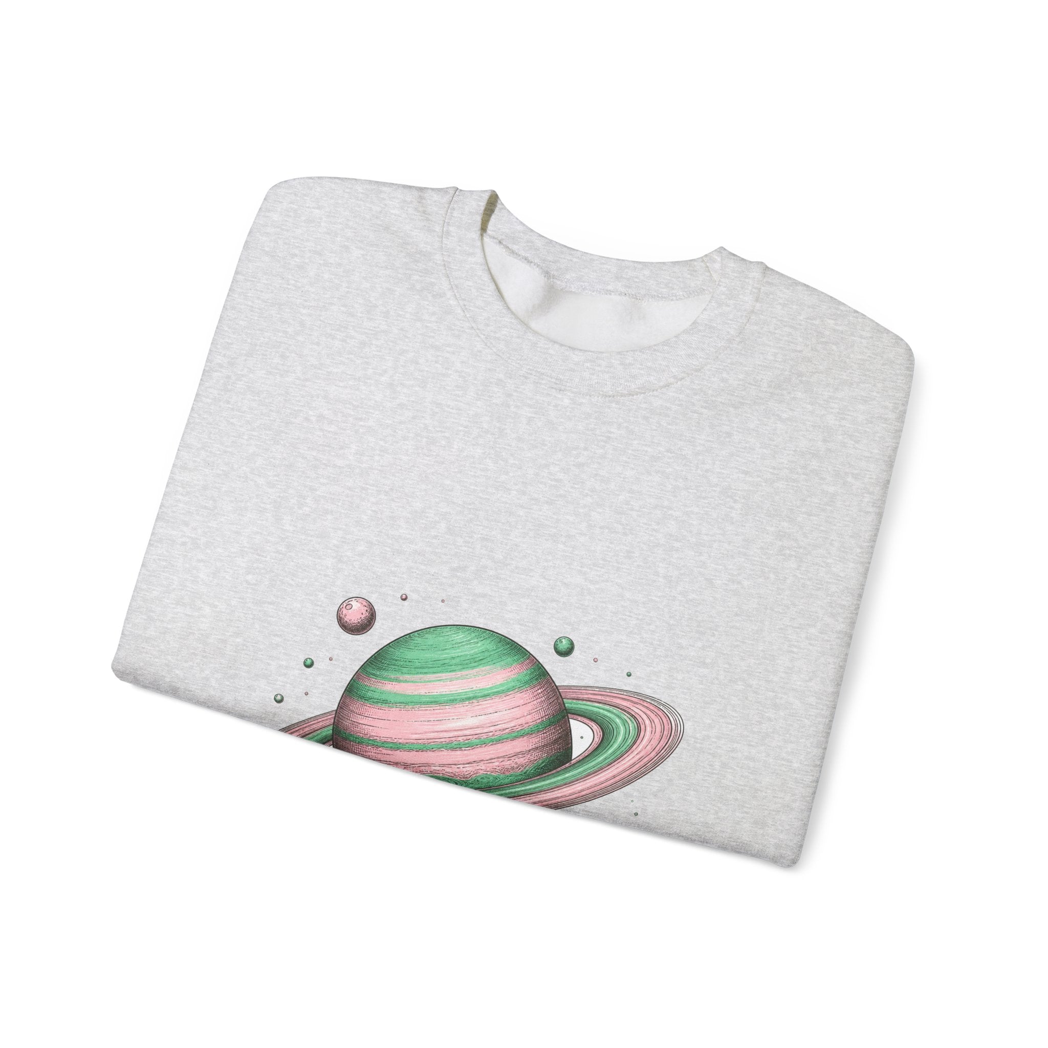 Matching Couple Sweatshirt - Saturn & Jupiter Matching Couple Premium Fleece Sweatshirt Hand-Drawn Art His Hers Anniversary Gift - Design A