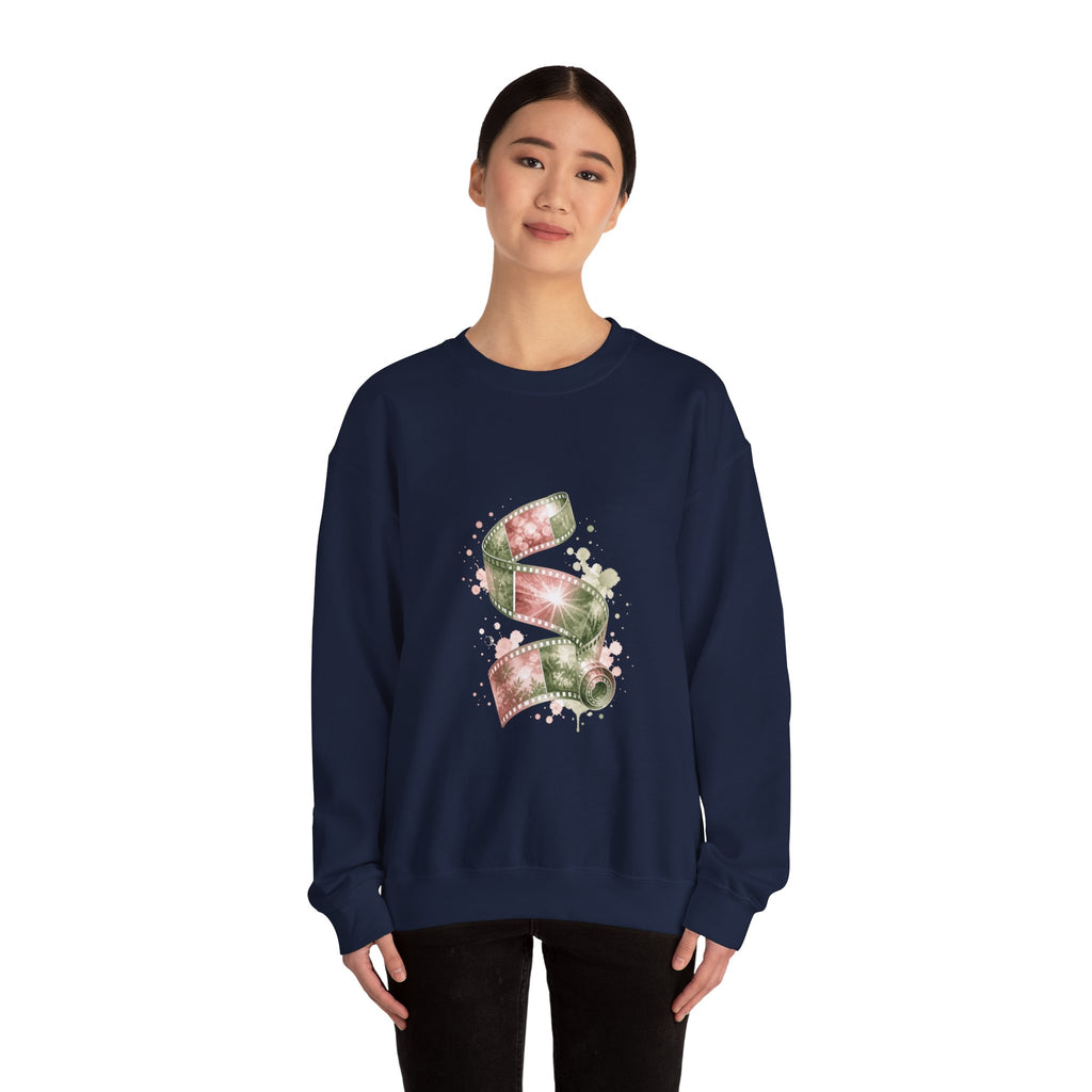 Matching Couple Sweatshirt - Camera & Film Matching Couple Crewneck Sweatshirt Watercolor Art His Hers Engagement Gift - Design B