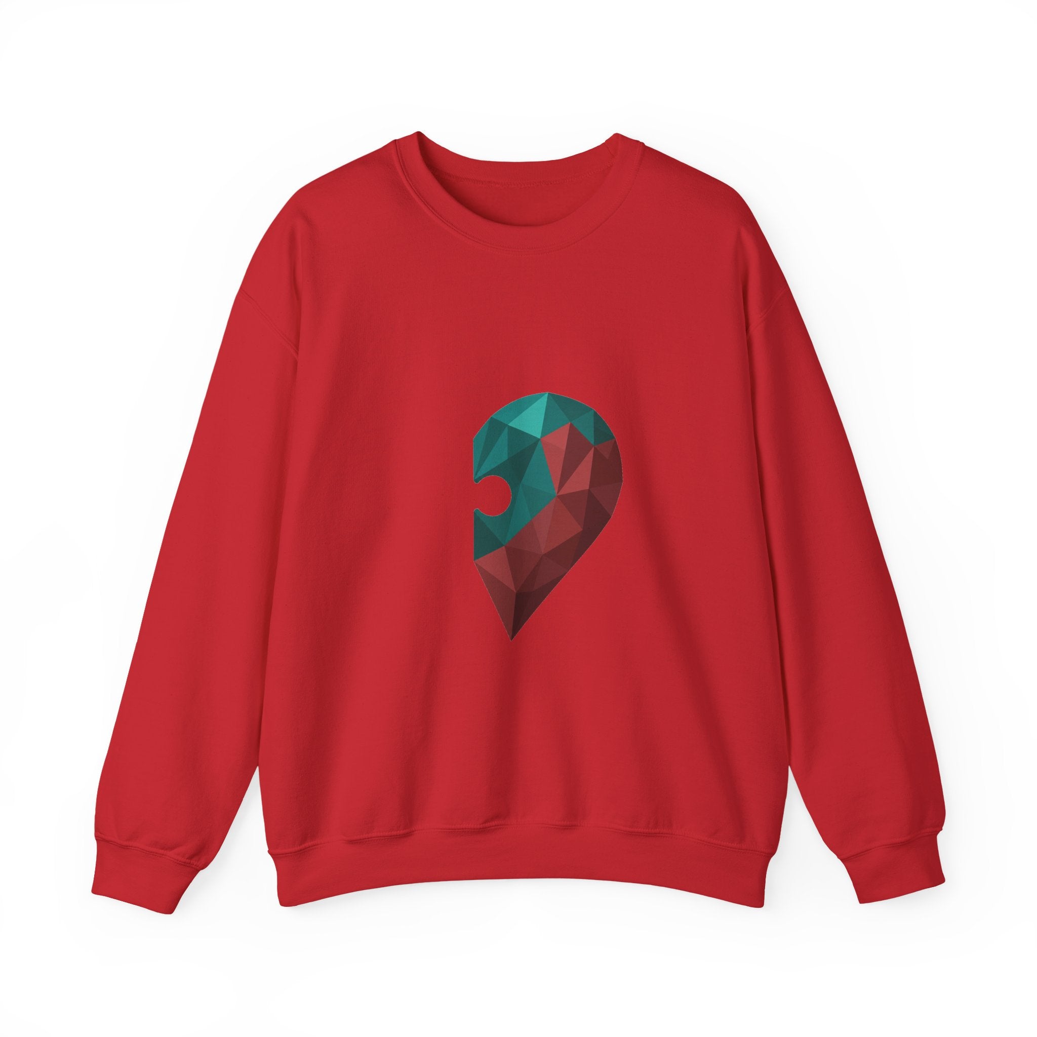 Matching Couple Sweatshirt - Puzzle Pieces Matching Couple Premium Fleece Sweatshirt Geometric Art His Hers Love Gift - Design B