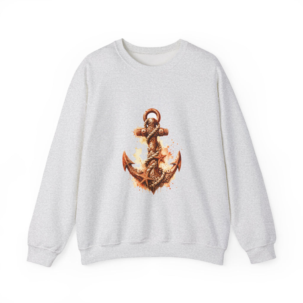 Matching Couple Sweatshirt - Anchor & Sail Matching Couple Crewneck Sweatshirt Watercolor Art His Hers Engagement Gift - Design A