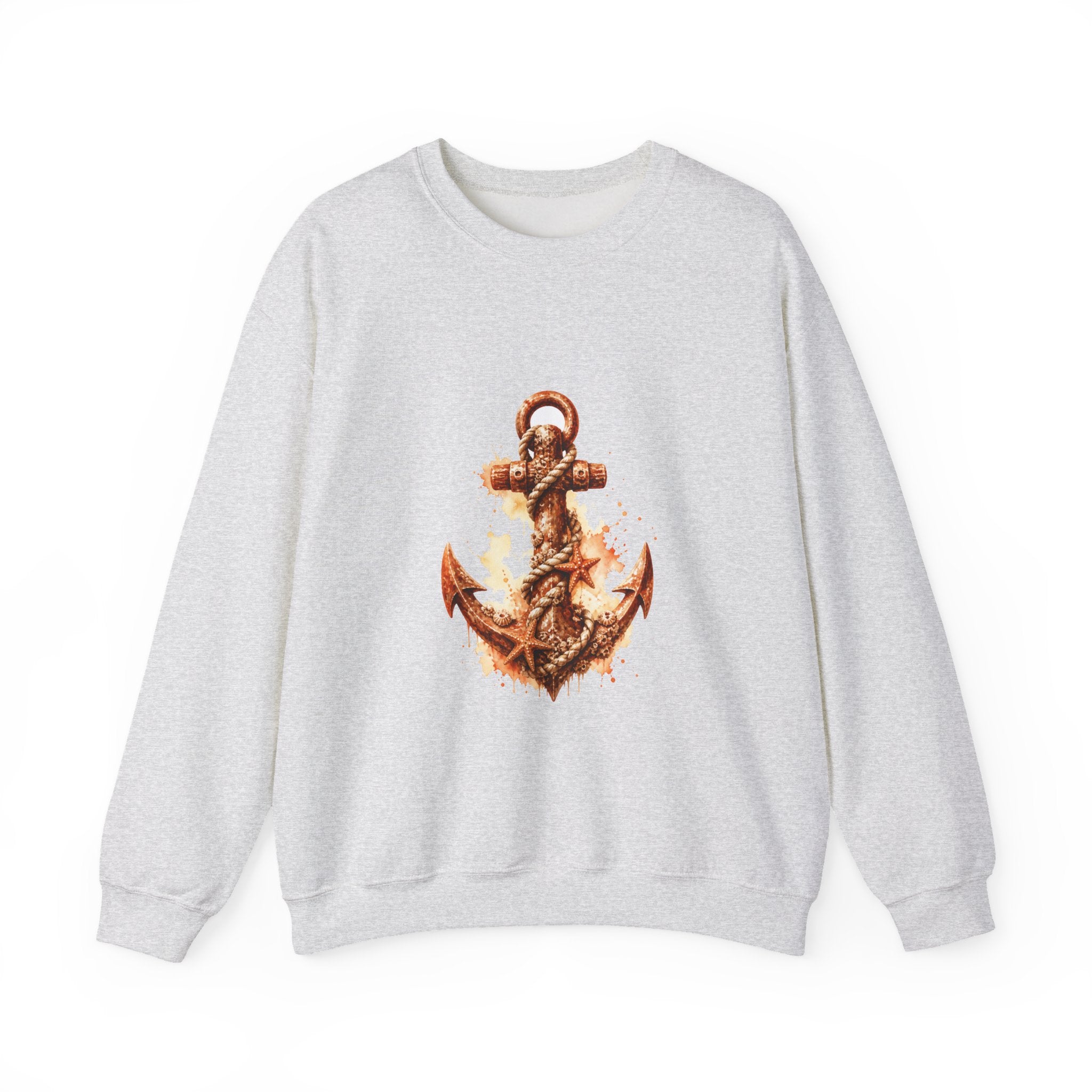 Matching Couple Sweatshirt - Anchor & Sail Matching Couple Crewneck Sweatshirt Watercolor Art His Hers Engagement Gift - Design A