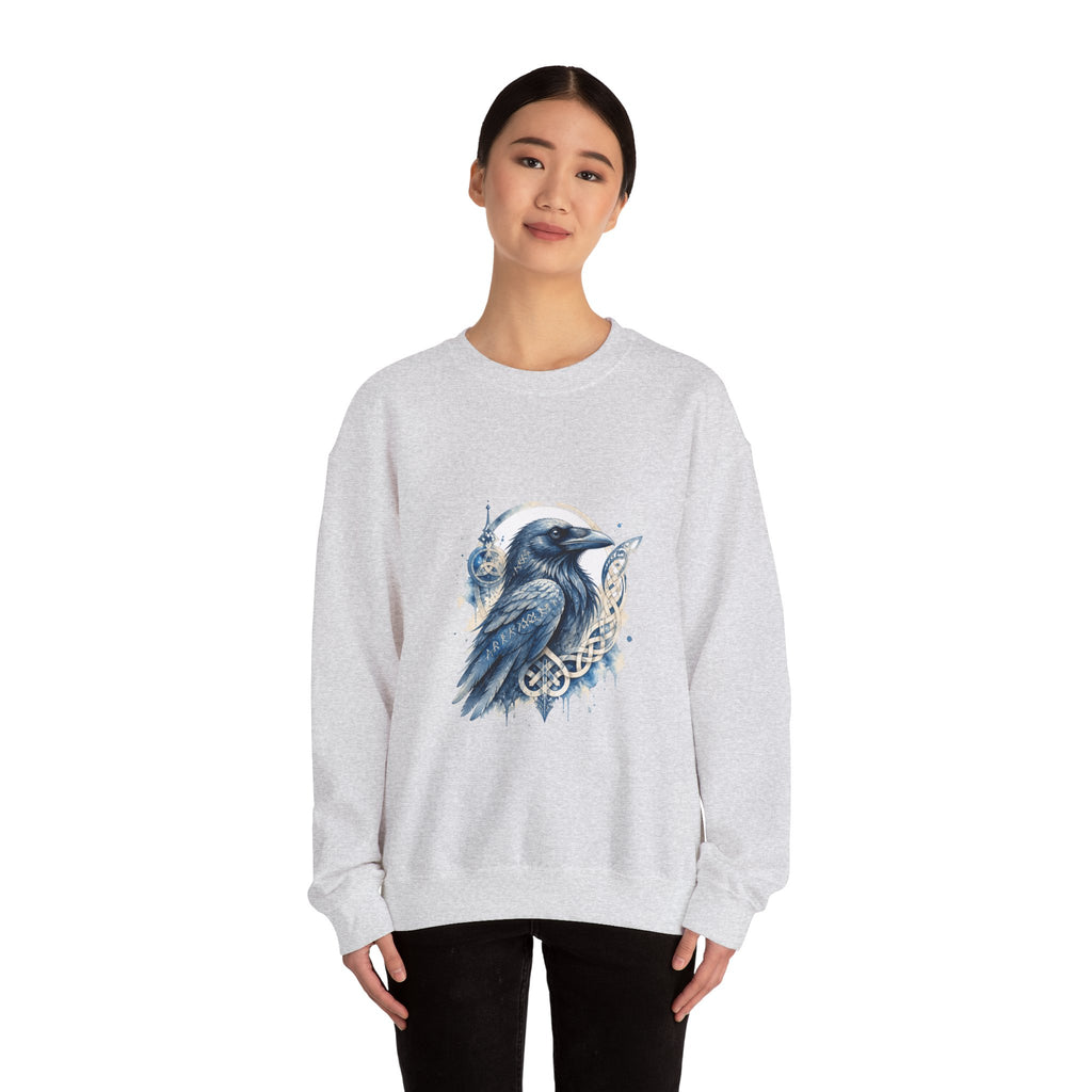 Matching Couple Sweatshirt - Huginn & Muninn Matching Couple Comfort Colors Crew Watercolor Art His Hers Birthday Gift - Design A