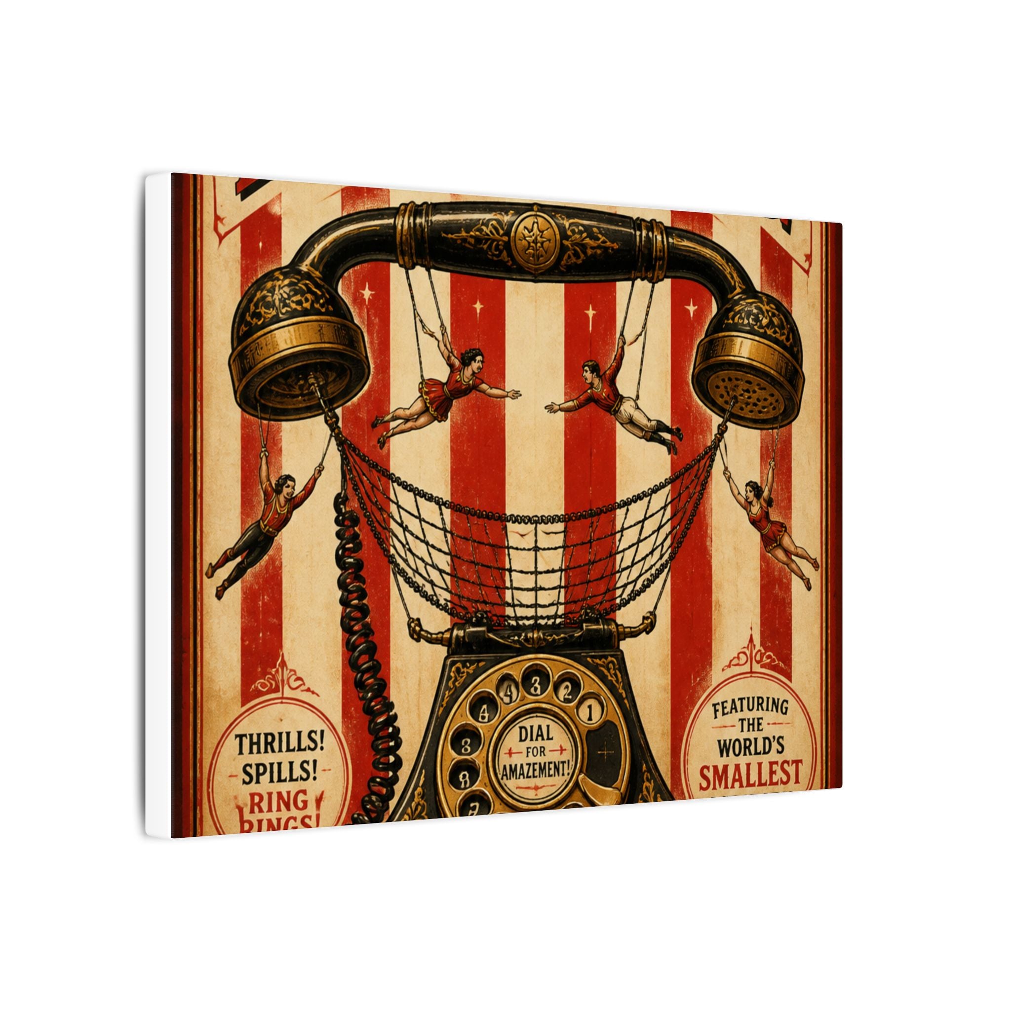 Vintage Telephone Booth Wall Art Canvas 16×20 Vintage Circus Kitchen Decor Maximalist Print