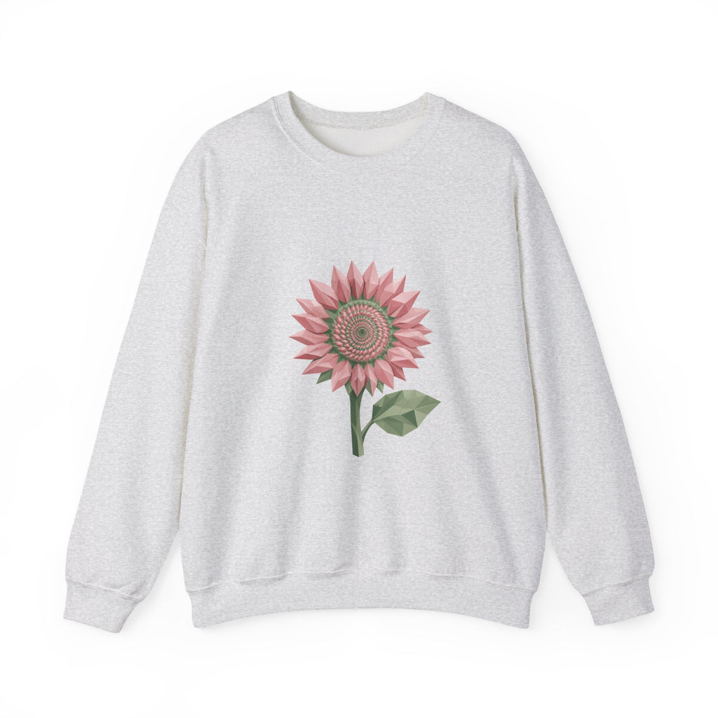 Matching Couple Sweatshirt - Sunflower & Moonflower Matching Couple Crewneck Sweatshirt Geometric Art His Hers Couple Gift - Design A