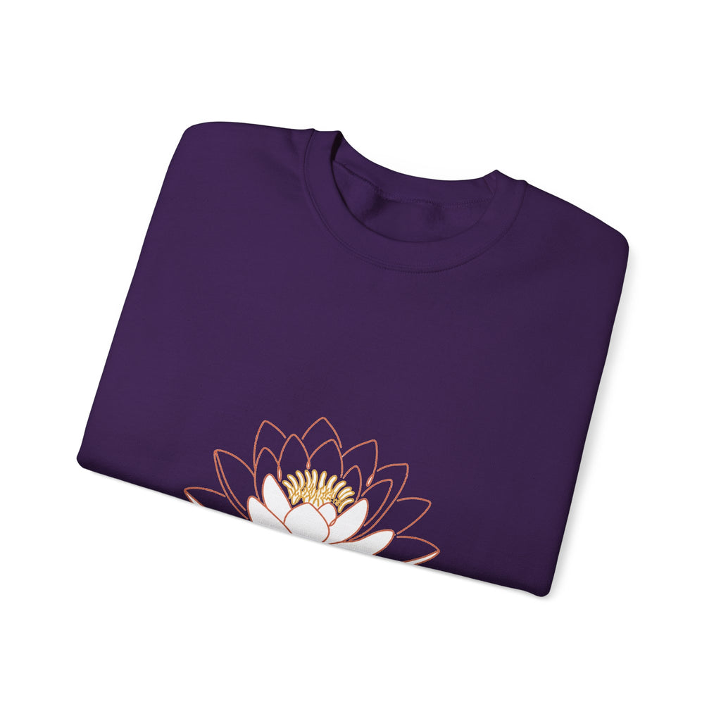 Matching Couple Sweatshirt - Open & Closed Lotus Matching Couple Comfort Colors Crew Minimalist Art His Hers Christmas Gift - Design A