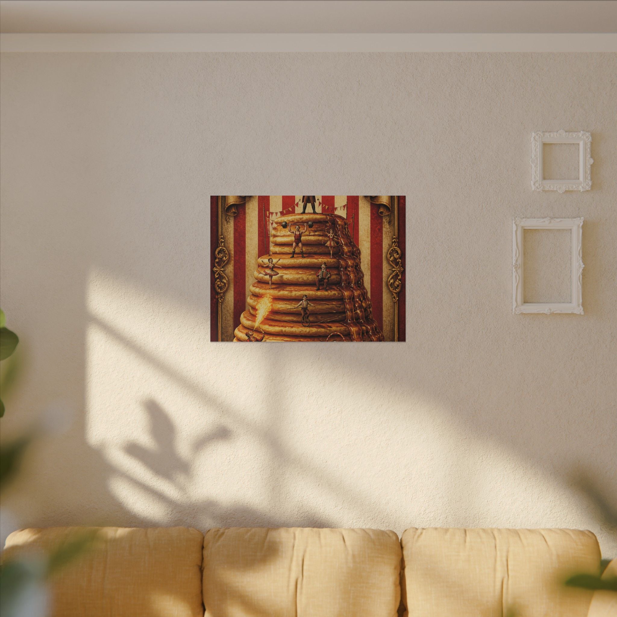 Pancake Stack Platform Wall Art Canvas 24×36 Baroque Studio Decor Maximalist Print
