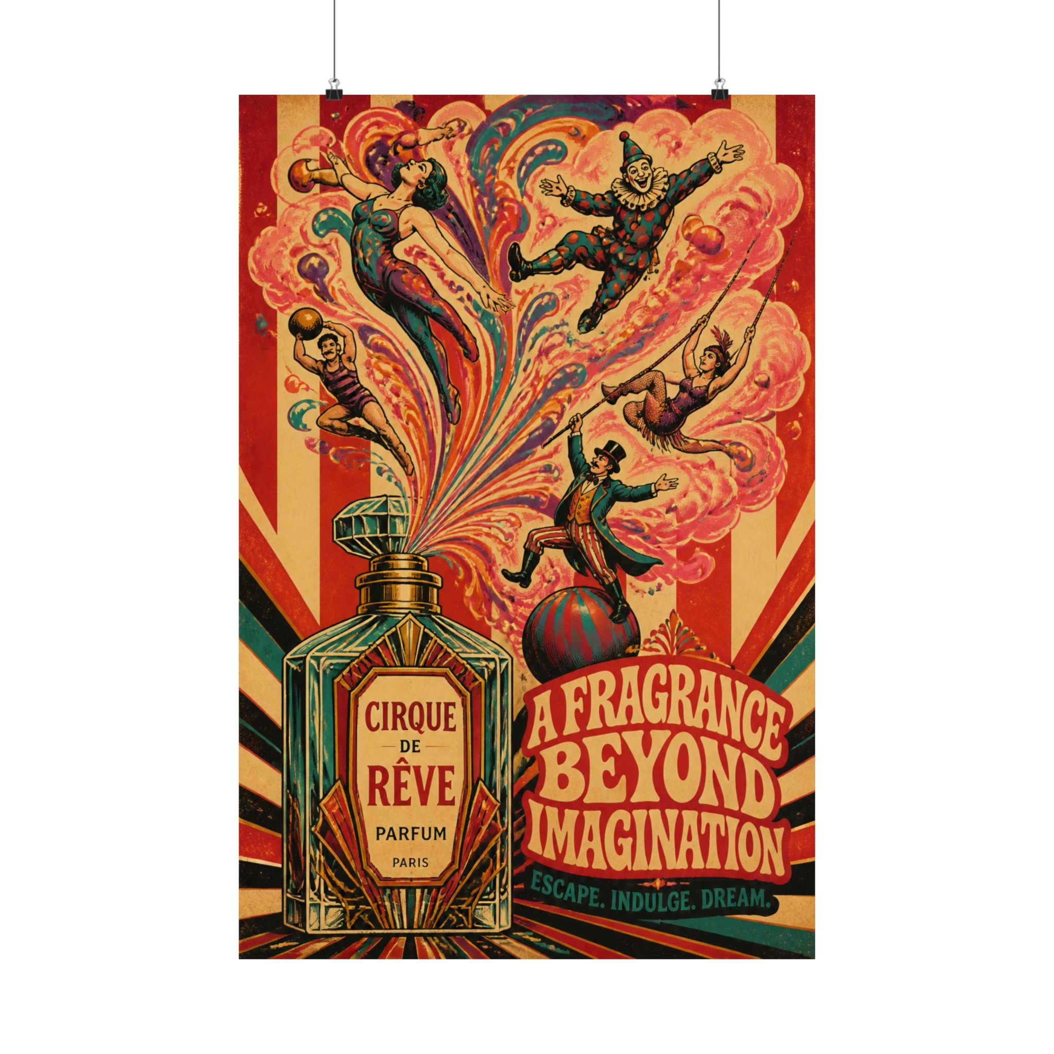 Perfume Bottle Fountain Wall Art Poster 24×36 Psychedelic Dining Room Decor Maximalist Print