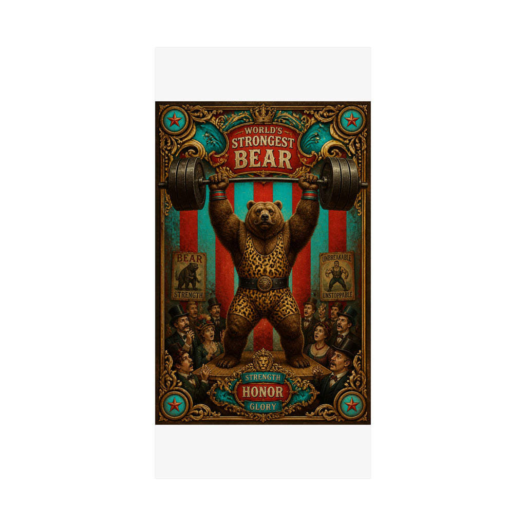 Strongman Bear Wall Art Poster 24×36 Baroque Studio Decor Maximalist Print