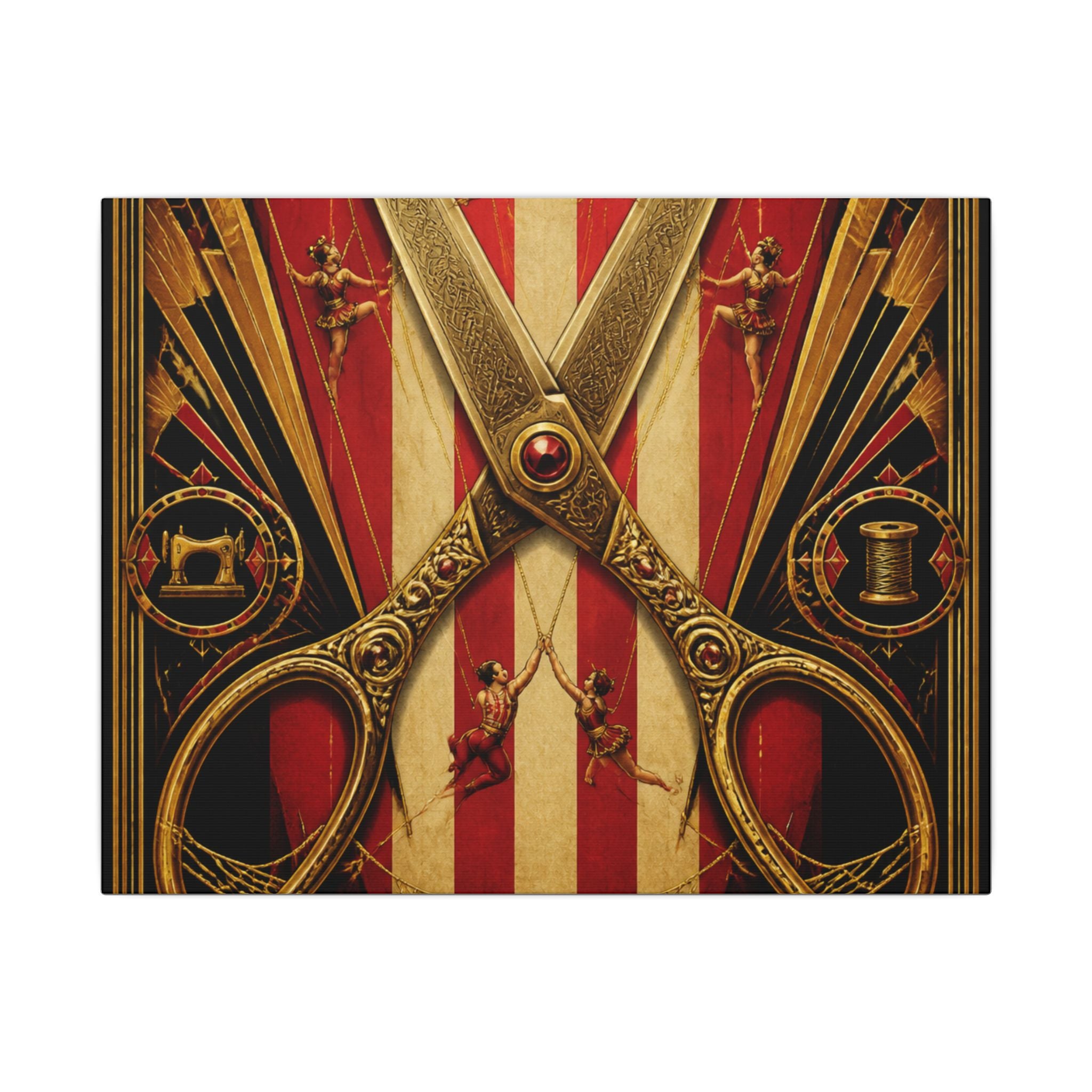 Giant Scissors Trapeze Wall Art Canvas 16×20 Art Deco Entryway Decor Maximalist Print