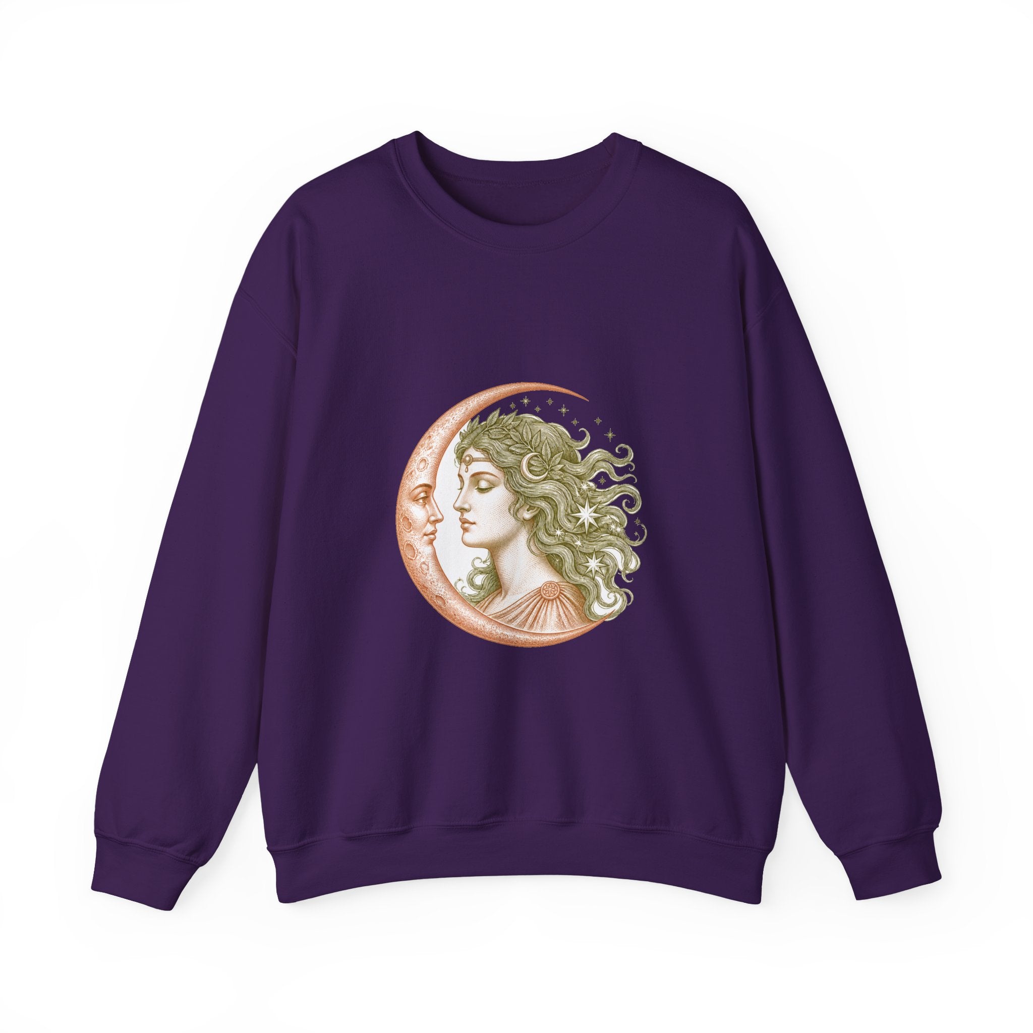 Matching Couple Sweatshirt - Helios & Selene Matching Couple Crewneck Sweatshirt Vintage Art His Hers Wedding Gift - Design B