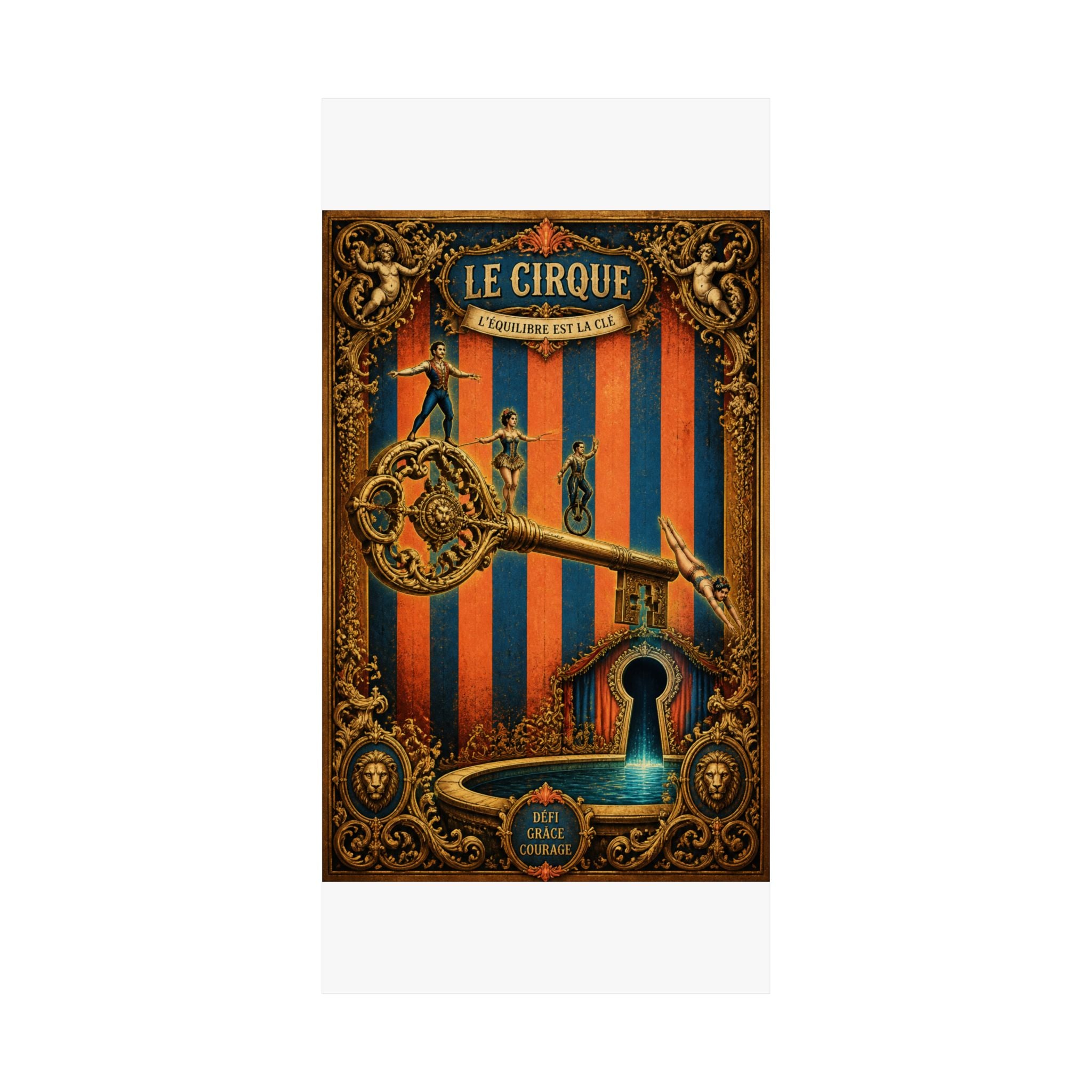 Giant Key Performance Wall Art Poster 18×24 Baroque Home Office Decor Maximalist Print