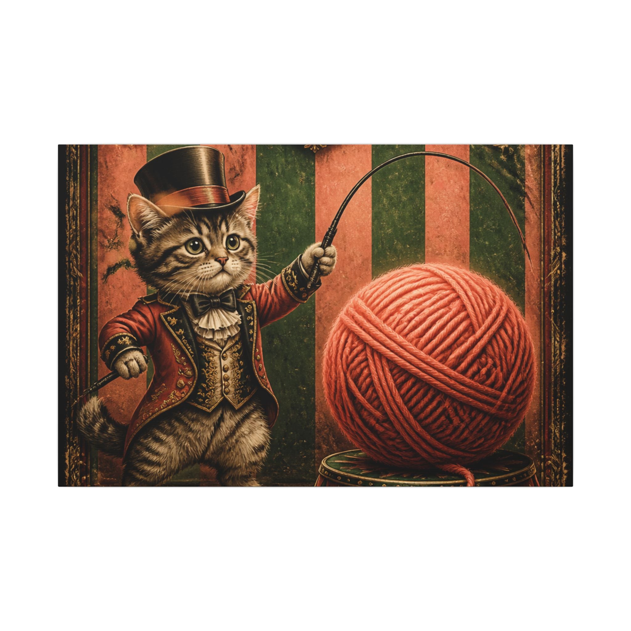 Cat Lion Tamer Wall Art Canvas 16×20 Baroque Home Office Decor Maximalist Print