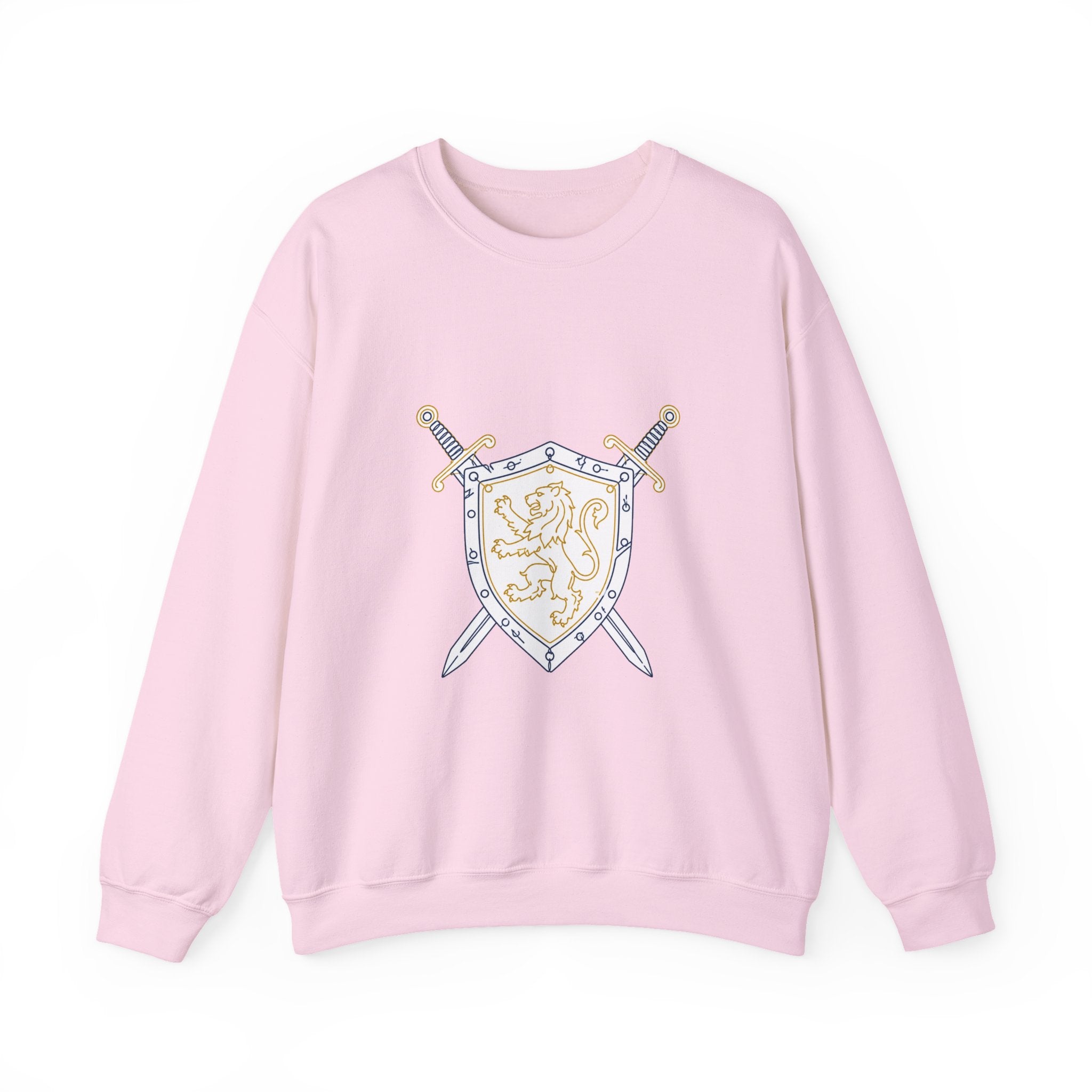 Matching Couple Sweatshirt - Crown & Shield Matching Couple Crewneck Sweatshirt Minimalist Art His Hers Valentine Gift - Design B