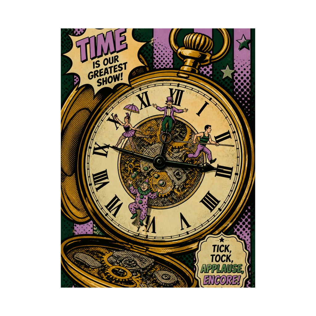 Pocket Watch Performers Wall Art Poster 24×36 Pop Art Restaurant Decor Maximalist Print