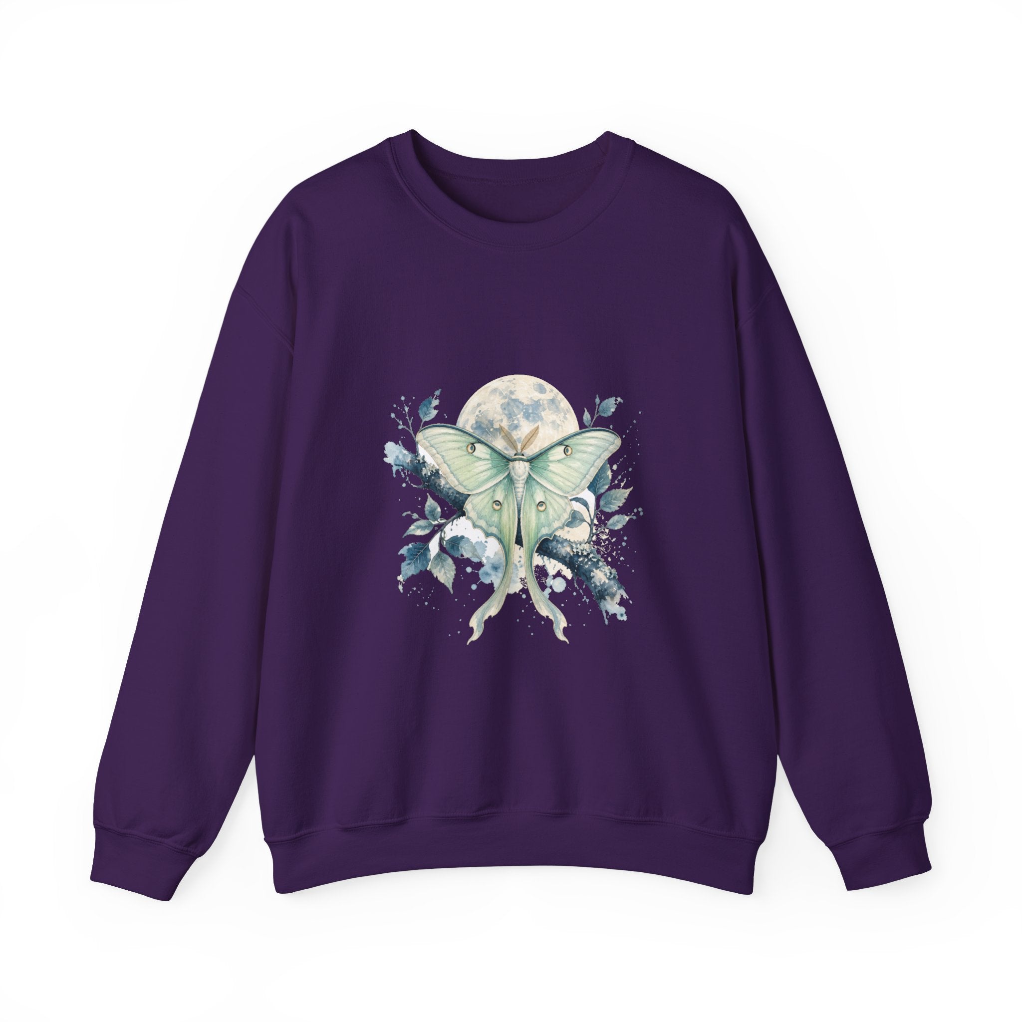 Matching Couple Sweatshirt - Butterfly & Moth Matching Couple Comfort Colors Crew Watercolor Art His Hers Birthday Gift - Design B