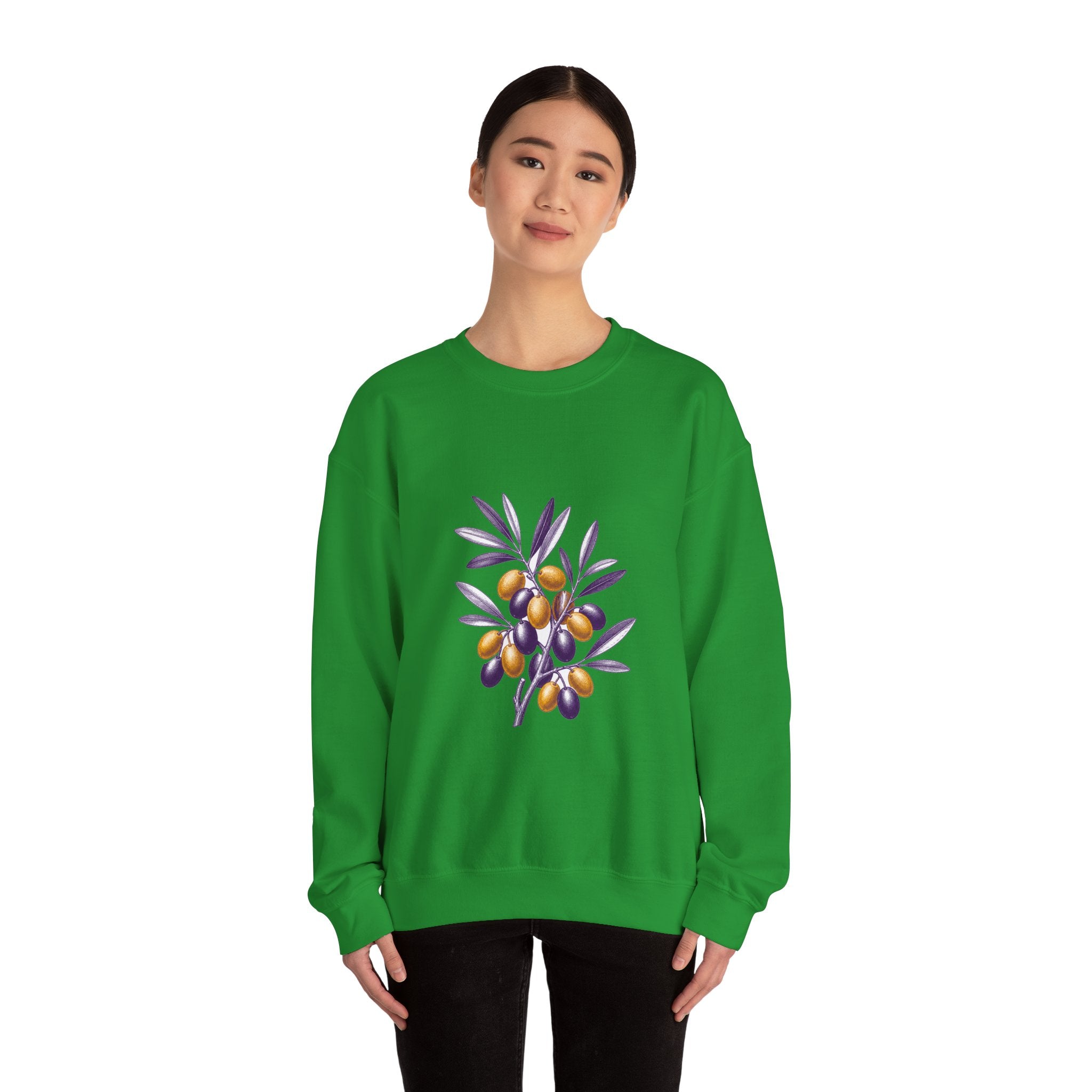 Matching Couple Sweatshirt - Olive Branch & Fig Matching Couple Premium Fleece Sweatshirt Vintage Art His Hers Honeymoon Gift - Design A