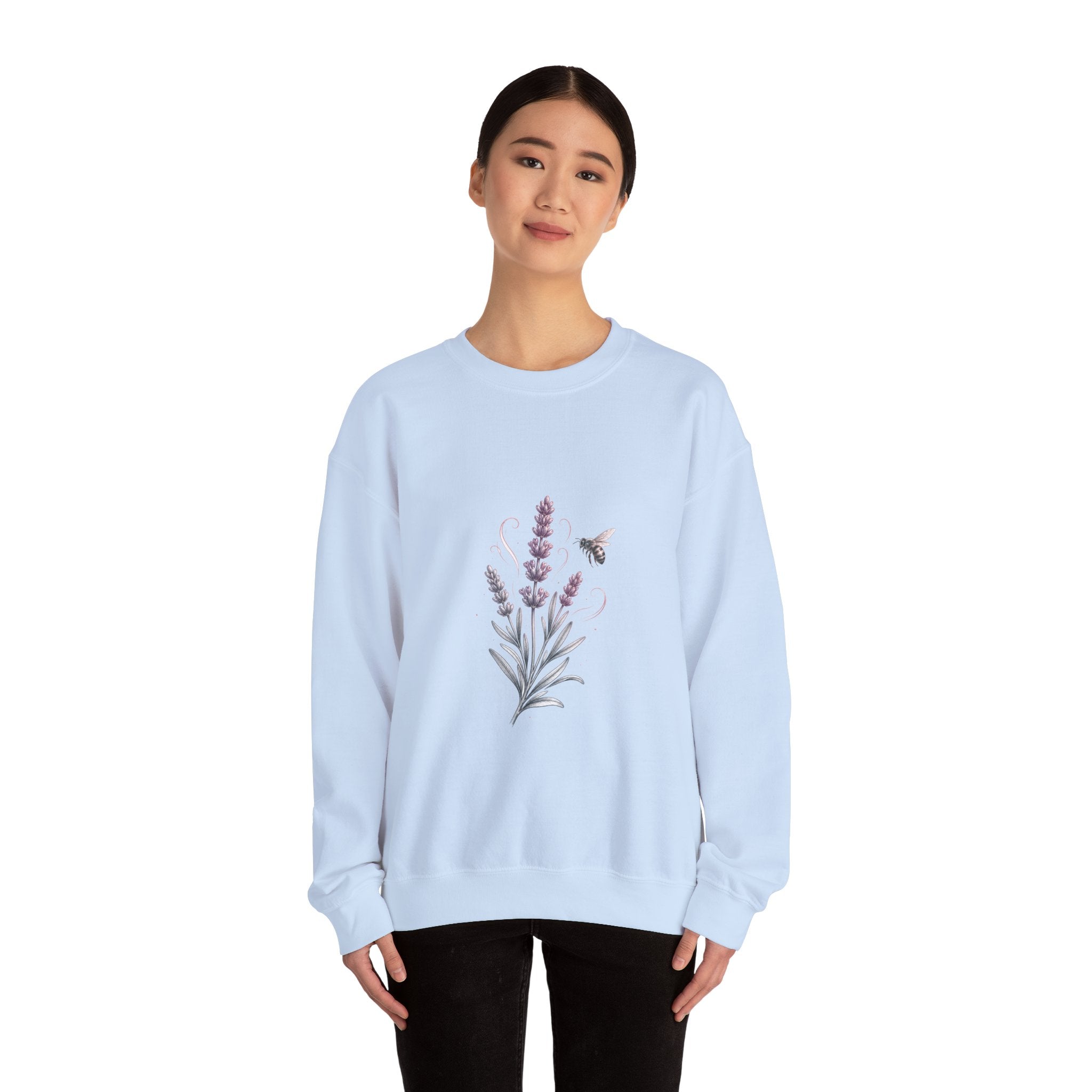 Matching Couple Sweatshirt - Lavender & Thistle Matching Couple Premium Fleece Sweatshirt Hand-Drawn Art His Hers Anniversary Gift - Design A