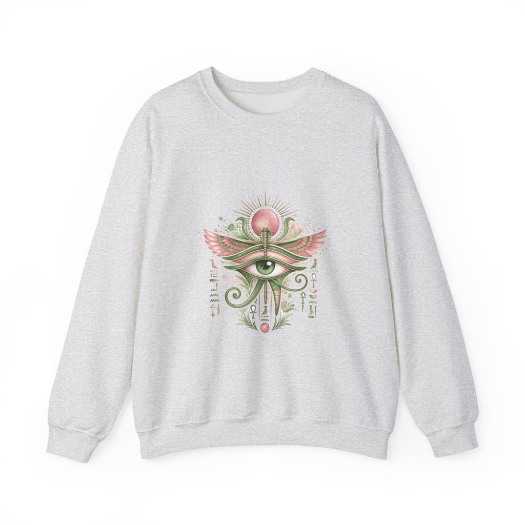 Matching Couple Sweatshirt - Eye of Ra & Horus Matching Couple Comfort Colors Crew Watercolor Art His Hers Birthday Gift - Design A