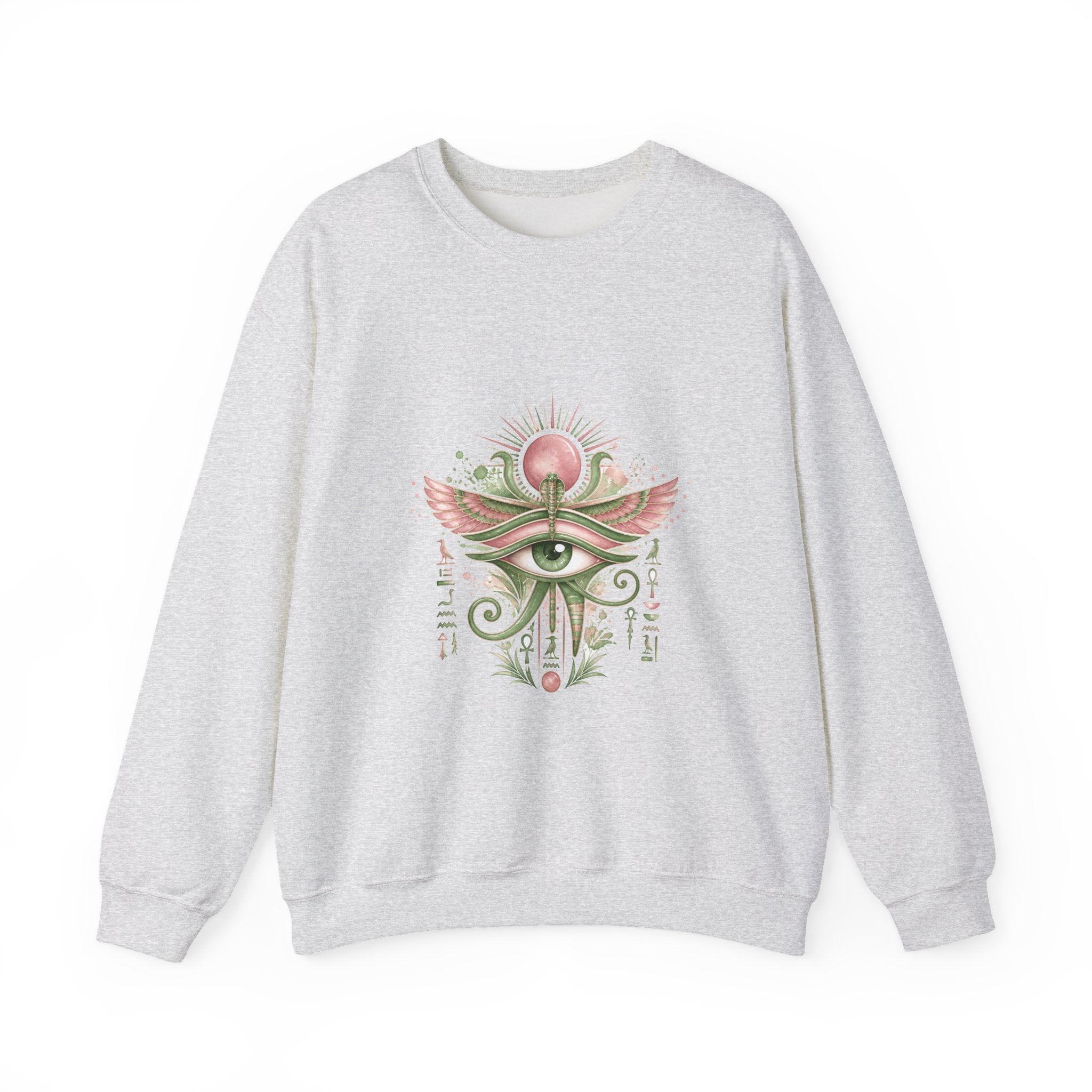 Matching Couple Sweatshirt - Eye of Ra & Horus Matching Couple Comfort Colors Crew Watercolor Art His Hers Birthday Gift - Design A