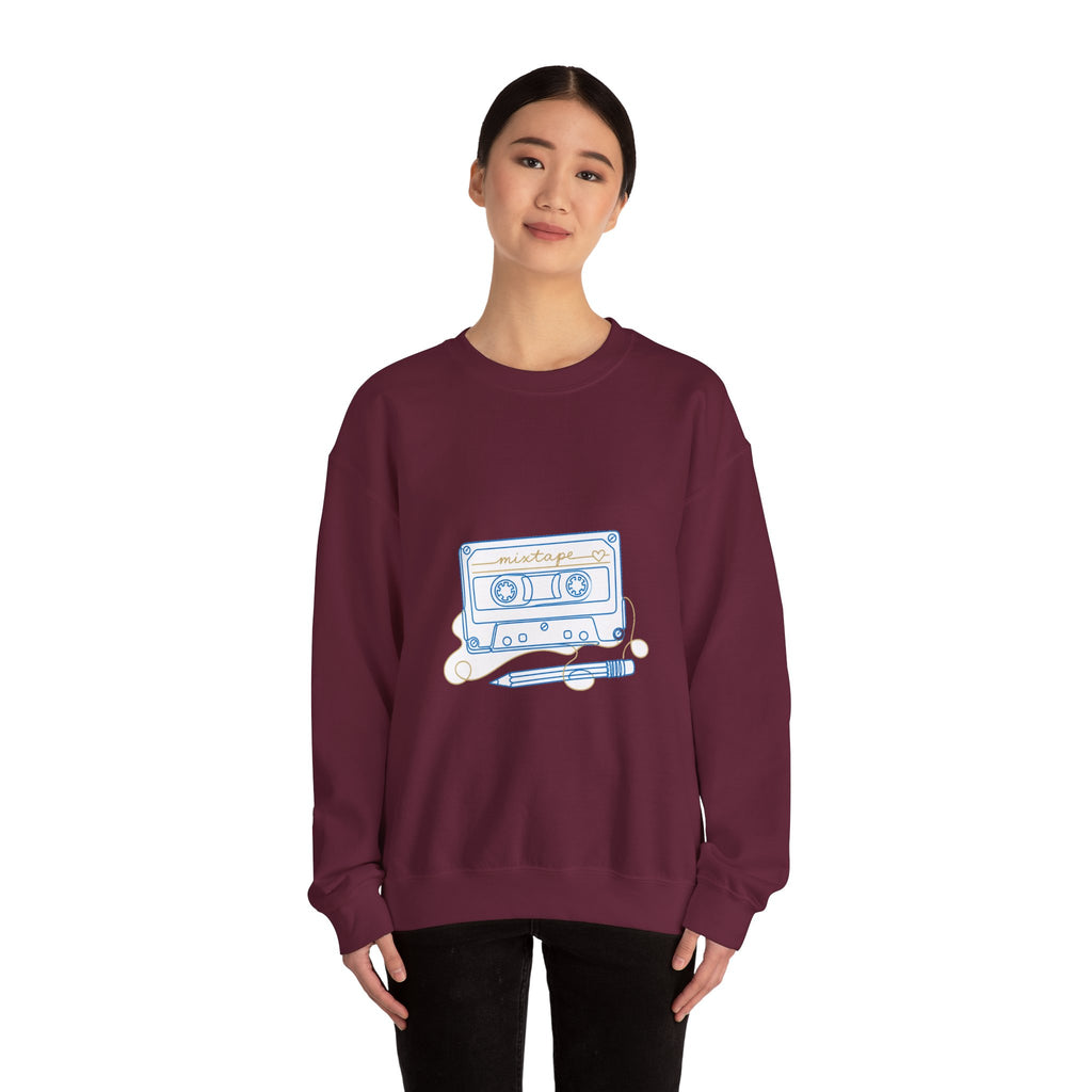 Matching Couple Sweatshirt - Vinyl & Cassette Matching Couple Comfort Colors Crew Minimalist Art His Hers Christmas Gift - Design B