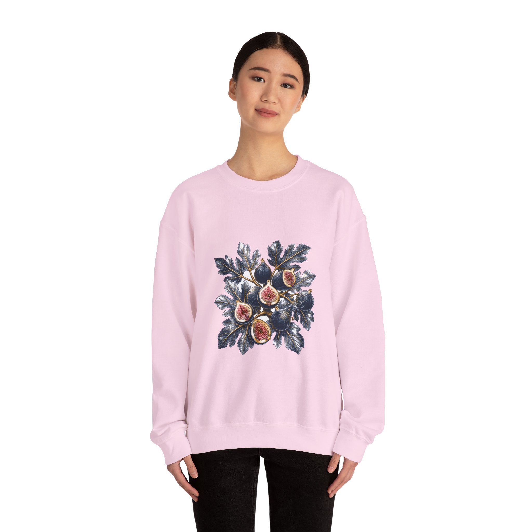Matching Couple Sweatshirt - Olive Branch & Fig Matching Couple Crewneck Sweatshirt Hand-Drawn Art His Hers Best Friend Gift - Design B