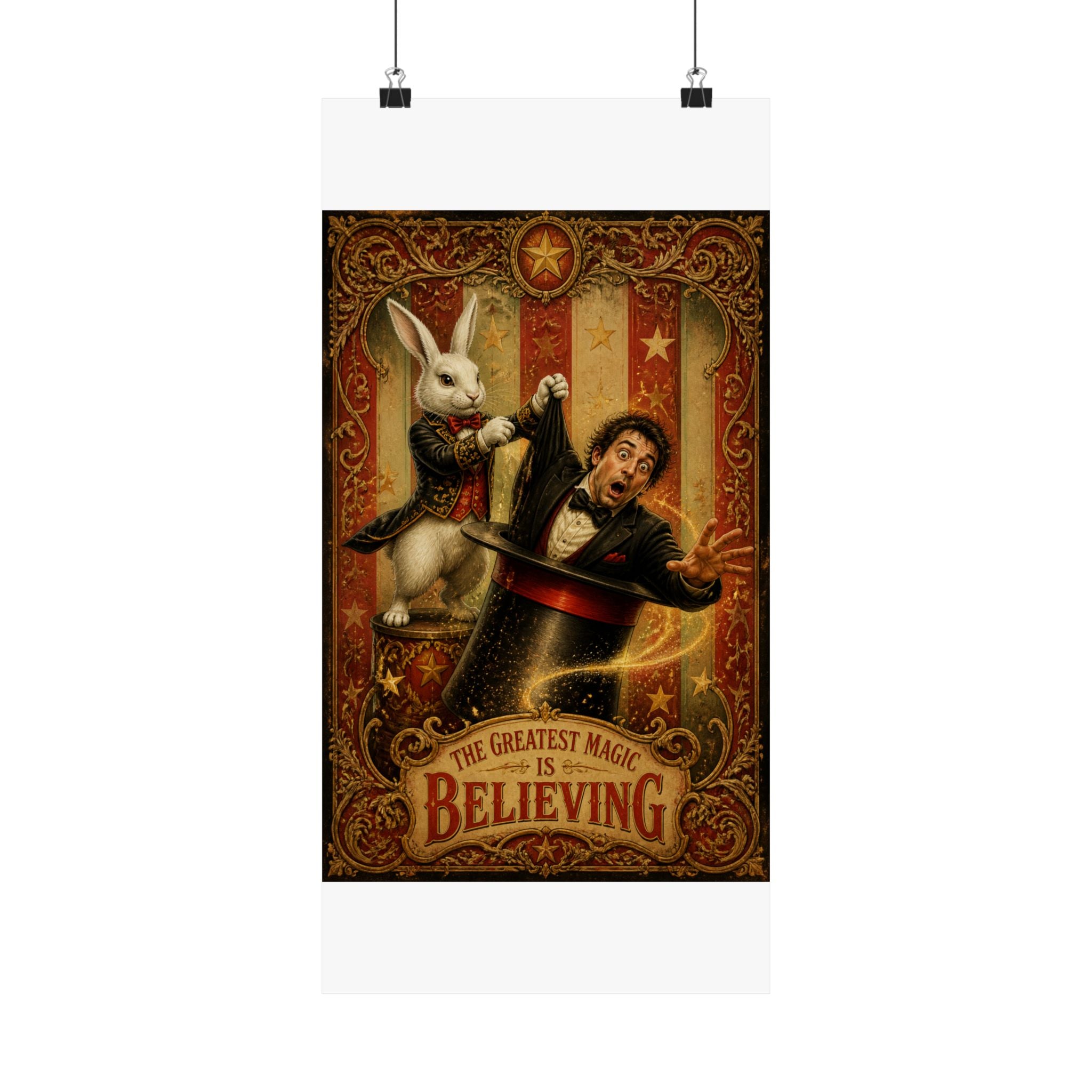 Magic Hat Rabbit Wall Art Poster 18×24 Baroque Home Office Decor Maximalist Print