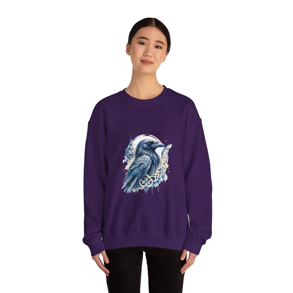 Matching Couple Sweatshirt - Huginn & Muninn Matching Couple Comfort Colors Crew Watercolor Art His Hers Birthday Gift - Design A