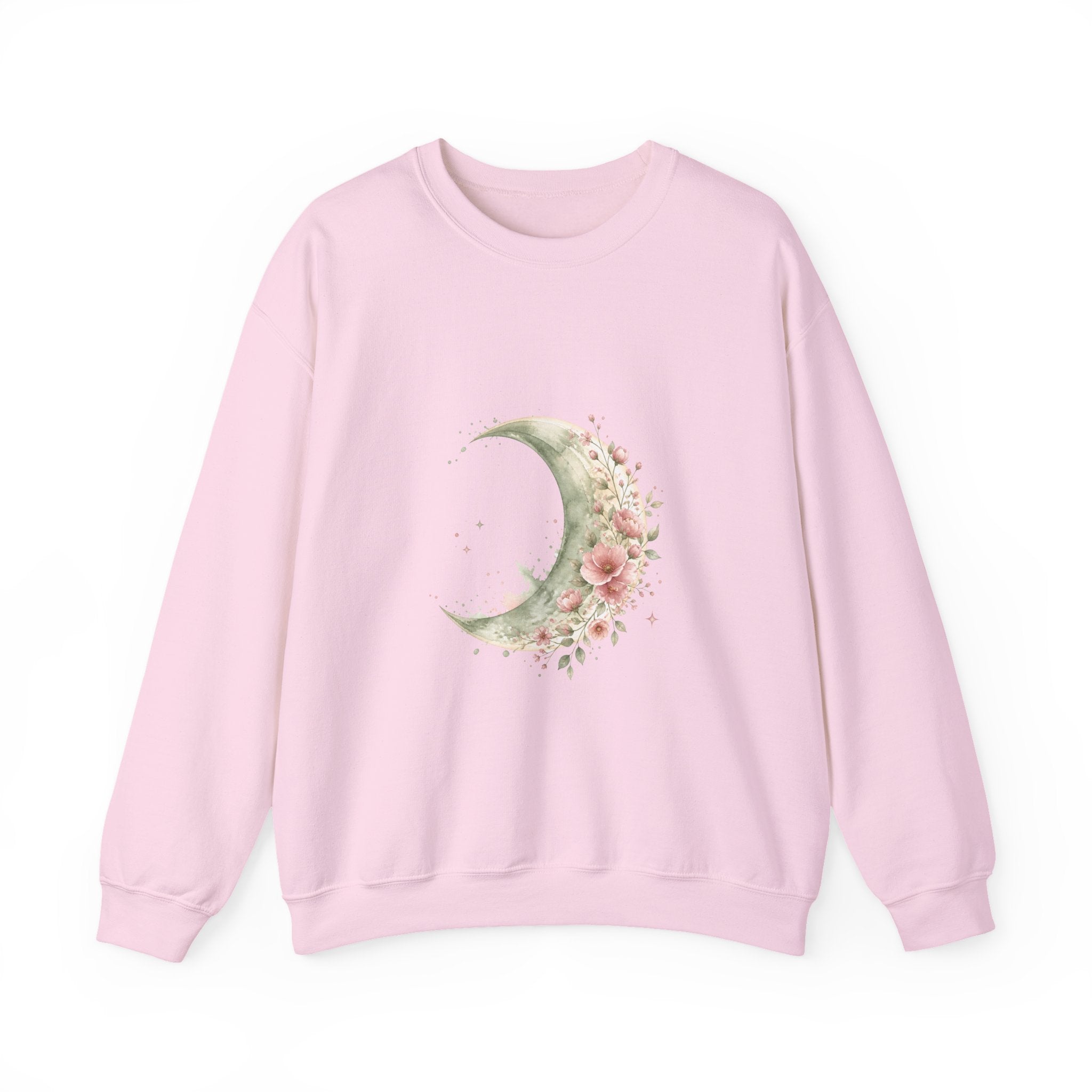 Matching Couple Sweatshirt - Waxing & Waning Moon Matching Couple Crewneck Sweatshirt Watercolor Art His Hers Engagement Gift - Design A