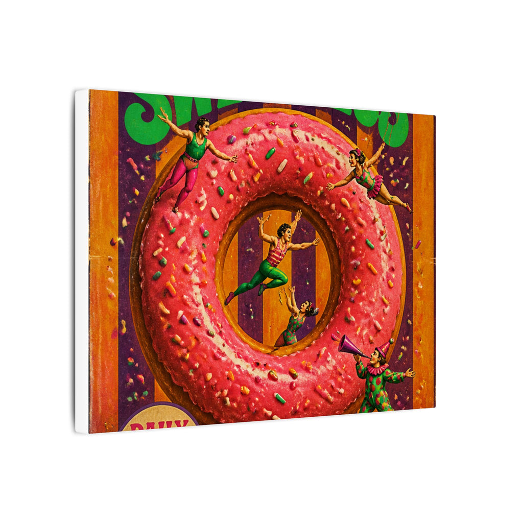 Donut Circus Ring Wall Art Canvas 24×36 Psychedelic Dining Room Decor Maximalist Print