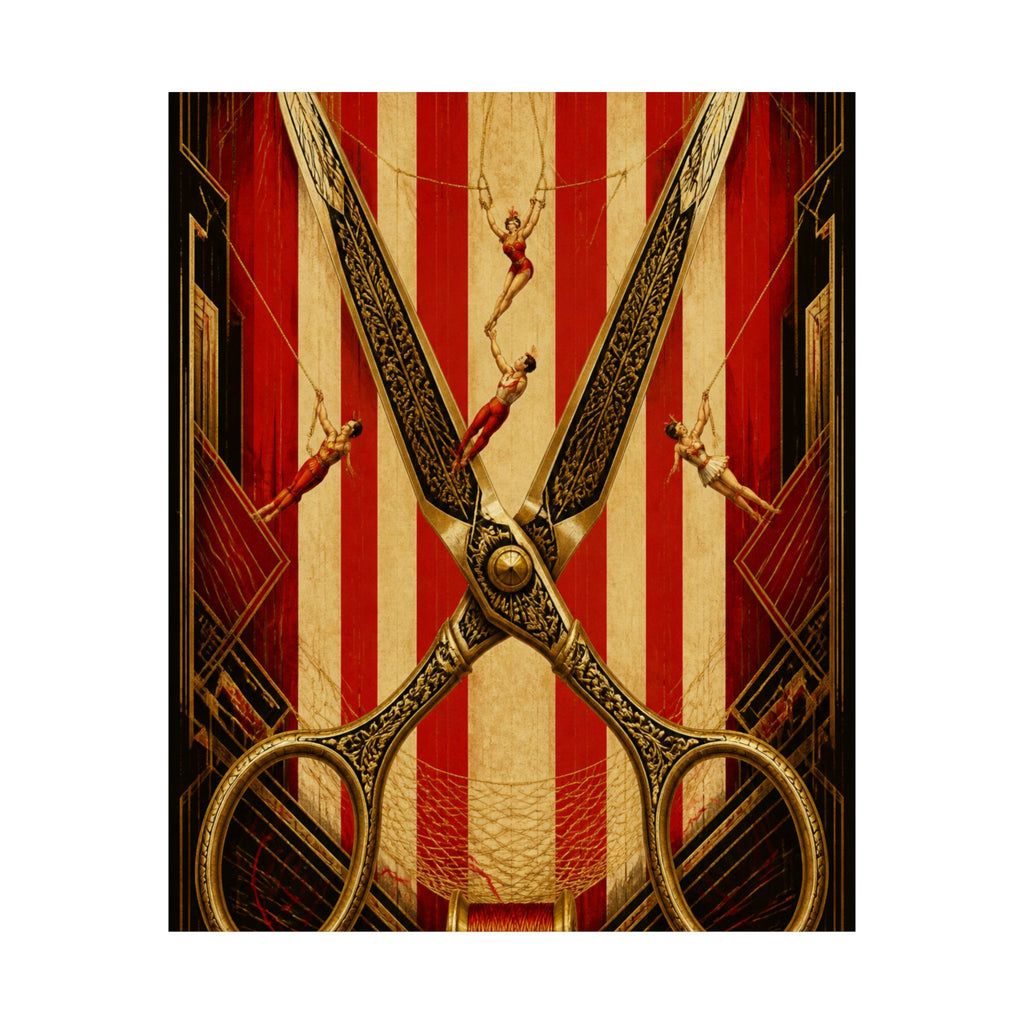 Giant Scissors Trapeze Wall Art Poster 18×24 Art Deco Entryway Decor Maximalist Print