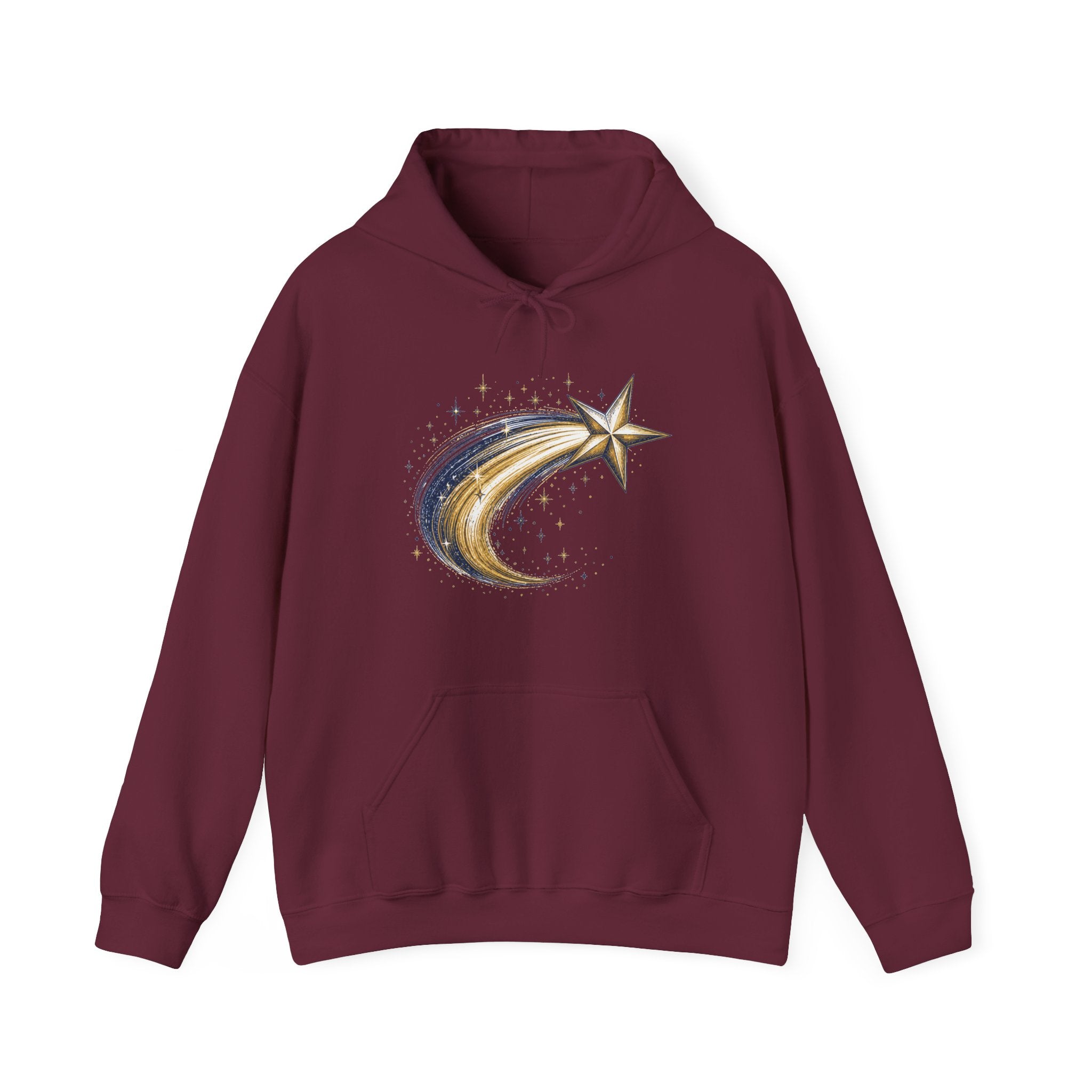 Matching Couple Sweatshirt - Shooting Star & North Star Matching Couple Hooded Sweatshirt Hand-Drawn Art His Hers Best Friend Gift - Design A
