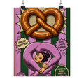 Pretzel Contortionist Wall Art Poster 24×36 Pop Art Restaurant Decor Maximalist Print
