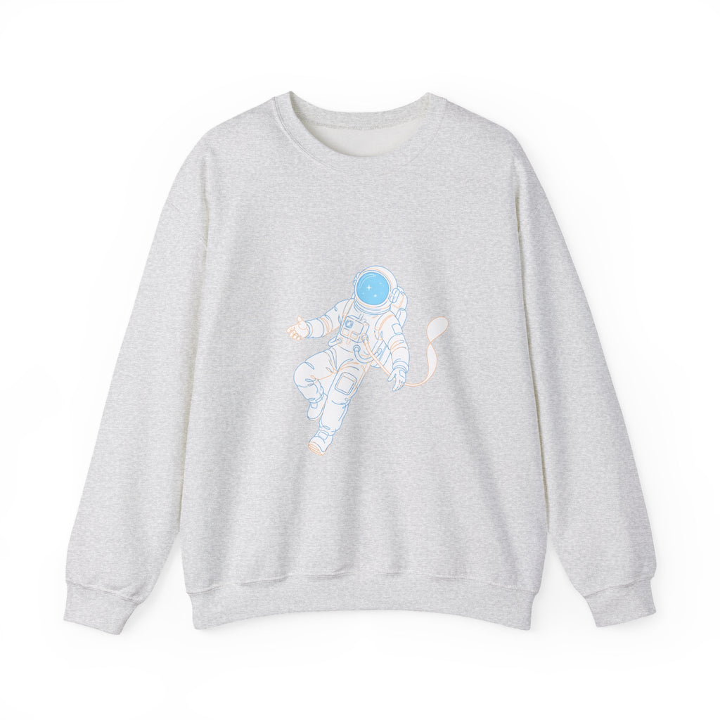 Matching Couple Sweatshirt - Astronaut & Planet Matching Couple Premium Fleece Sweatshirt Minimalist Art His Hers Christmas Gift - Design A
