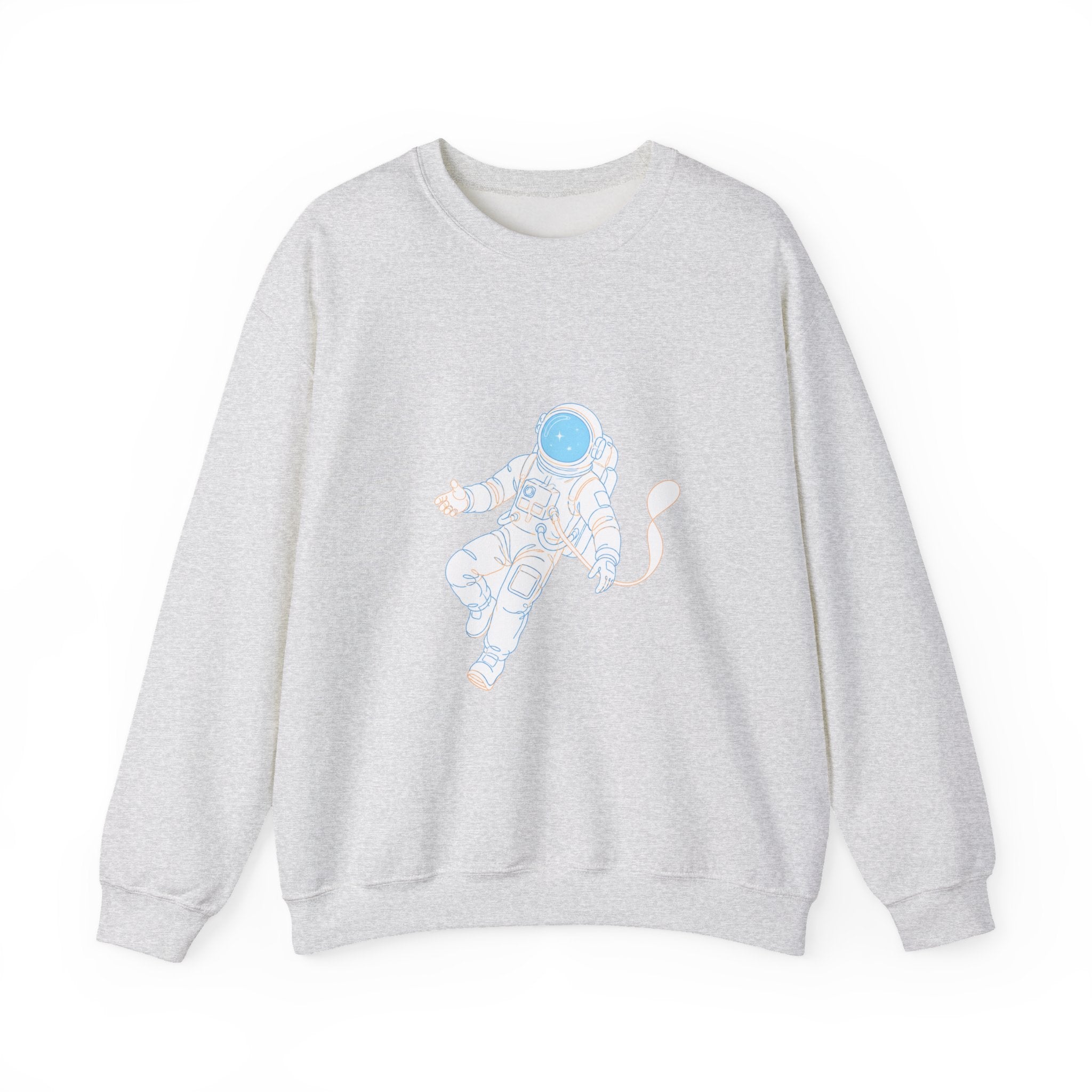 Matching Couple Sweatshirt - Astronaut & Planet Matching Couple Premium Fleece Sweatshirt Minimalist Art His Hers Christmas Gift - Design A