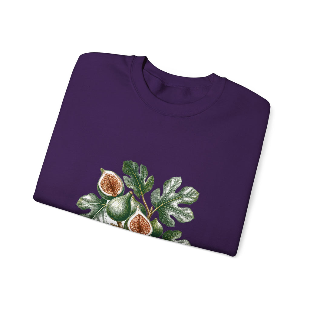 Matching Couple Sweatshirt - Olive Branch & Fig Matching Couple Premium Fleece Sweatshirt Hand-Drawn Art His Hers Anniversary Gift - Design B