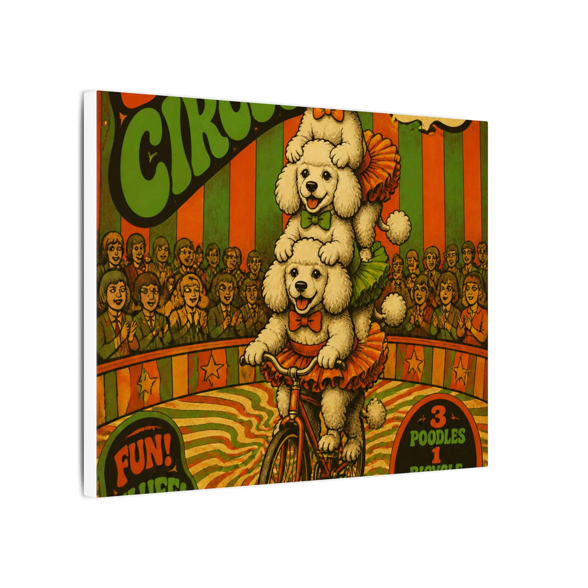 Poodle Stack Bicycle Wall Art Canvas 24×36 Psychedelic Dining Room Decor Maximalist Print