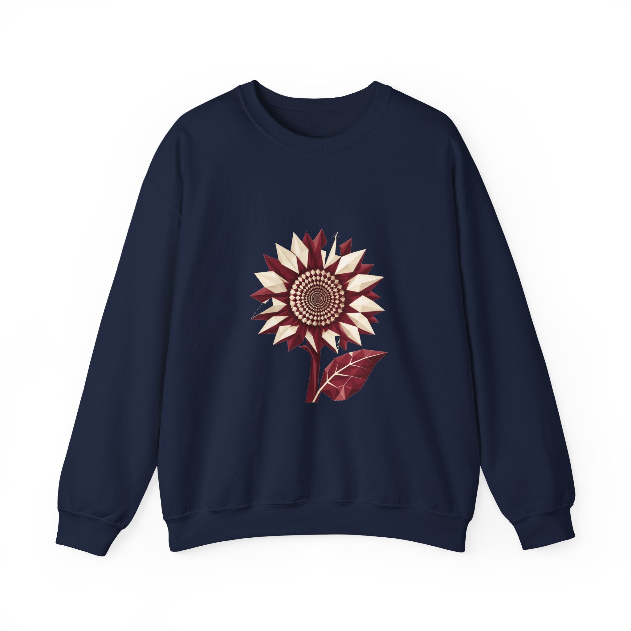 Matching Couple Sweatshirt - Sunflower & Moonflower Matching Couple Premium Fleece Sweatshirt Geometric Art His Hers Love Gift - Design A