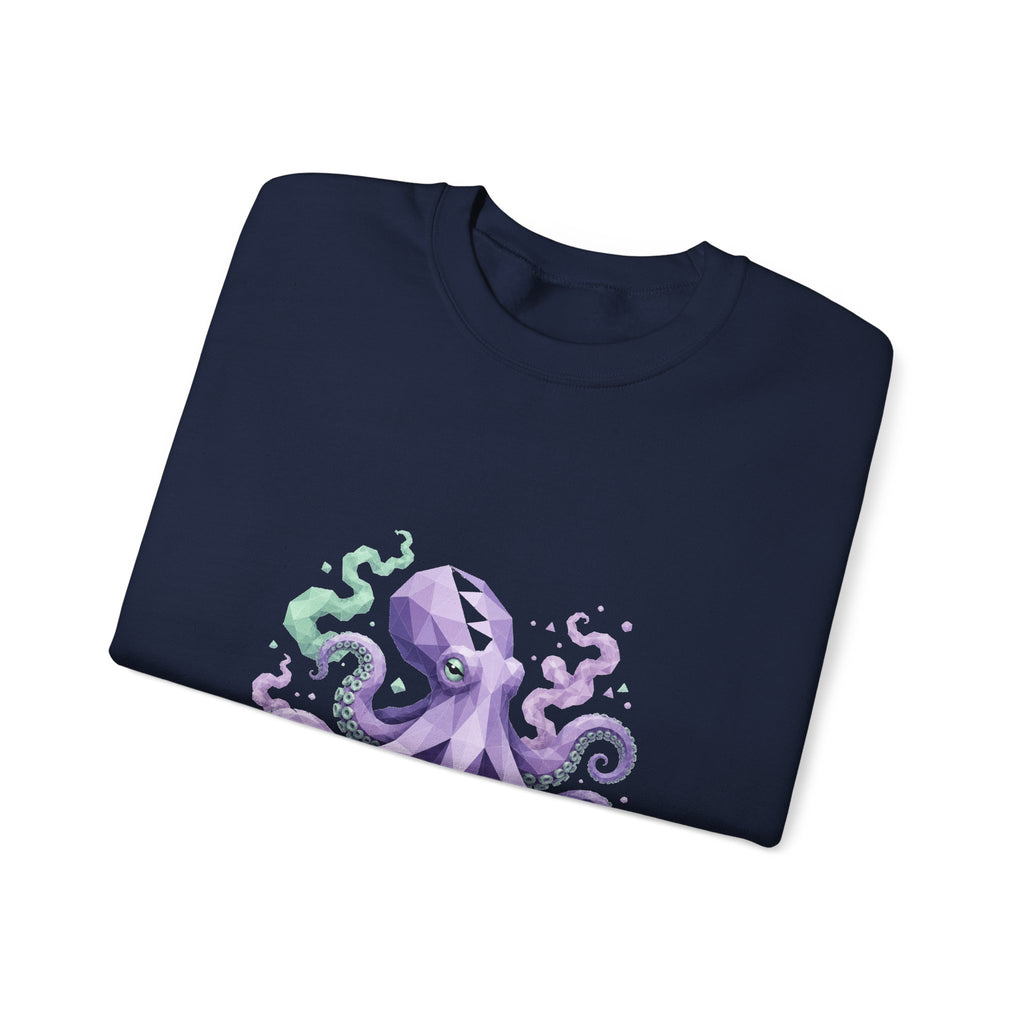 Matching Couple Sweatshirt - Octopus & Jellyfish Matching Couple Crewneck Sweatshirt Geometric Art His Hers Couple Gift - Design A