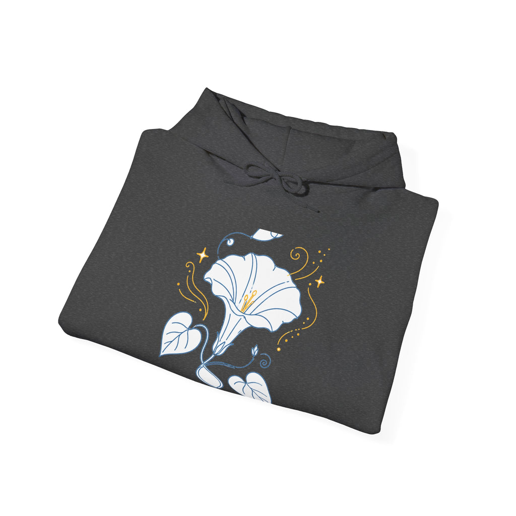 Matching Couple Sweatshirt - Sunflower & Moonflower Matching Couple Hooded Sweatshirt Minimalist Art His Hers Valentine Gift - Design B