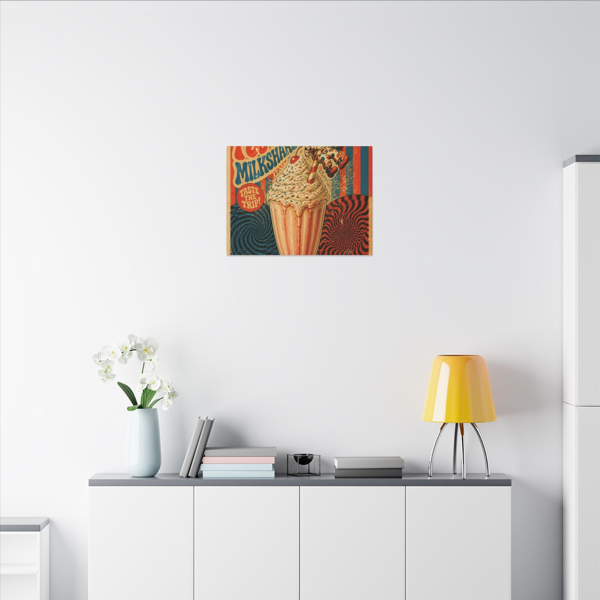 Milkshake Slide Clown Wall Art Canvas 24×36 Psychedelic Dining Room Decor Maximalist Print