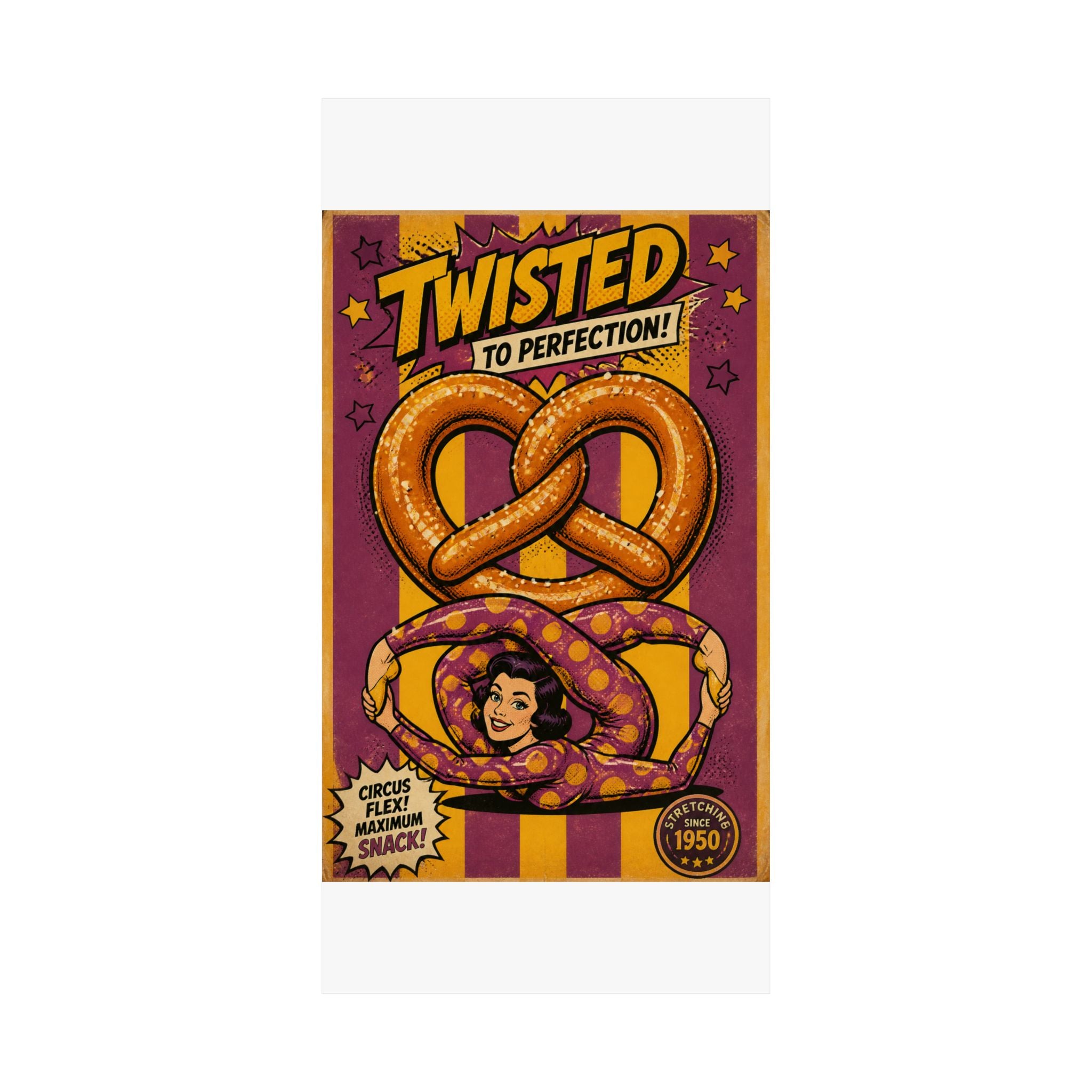 Pretzel Contortionist Wall Art Poster 18×24 Pop Art Living Room Decor Maximalist Print